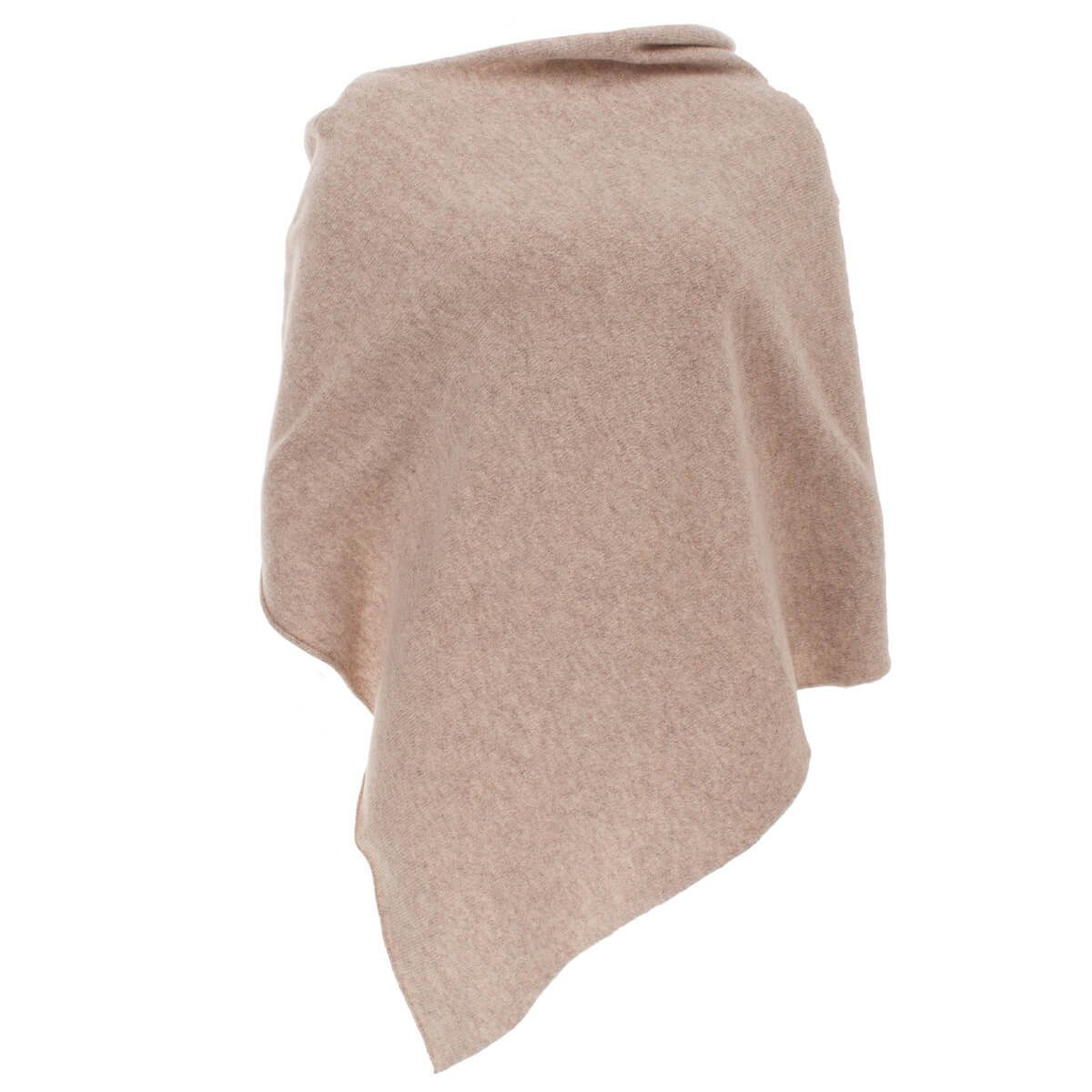 William Lockie Strickponcho SP-Shawl-Plain Damenponcho mit Rollsaum ca. 70 cm X 65 cm