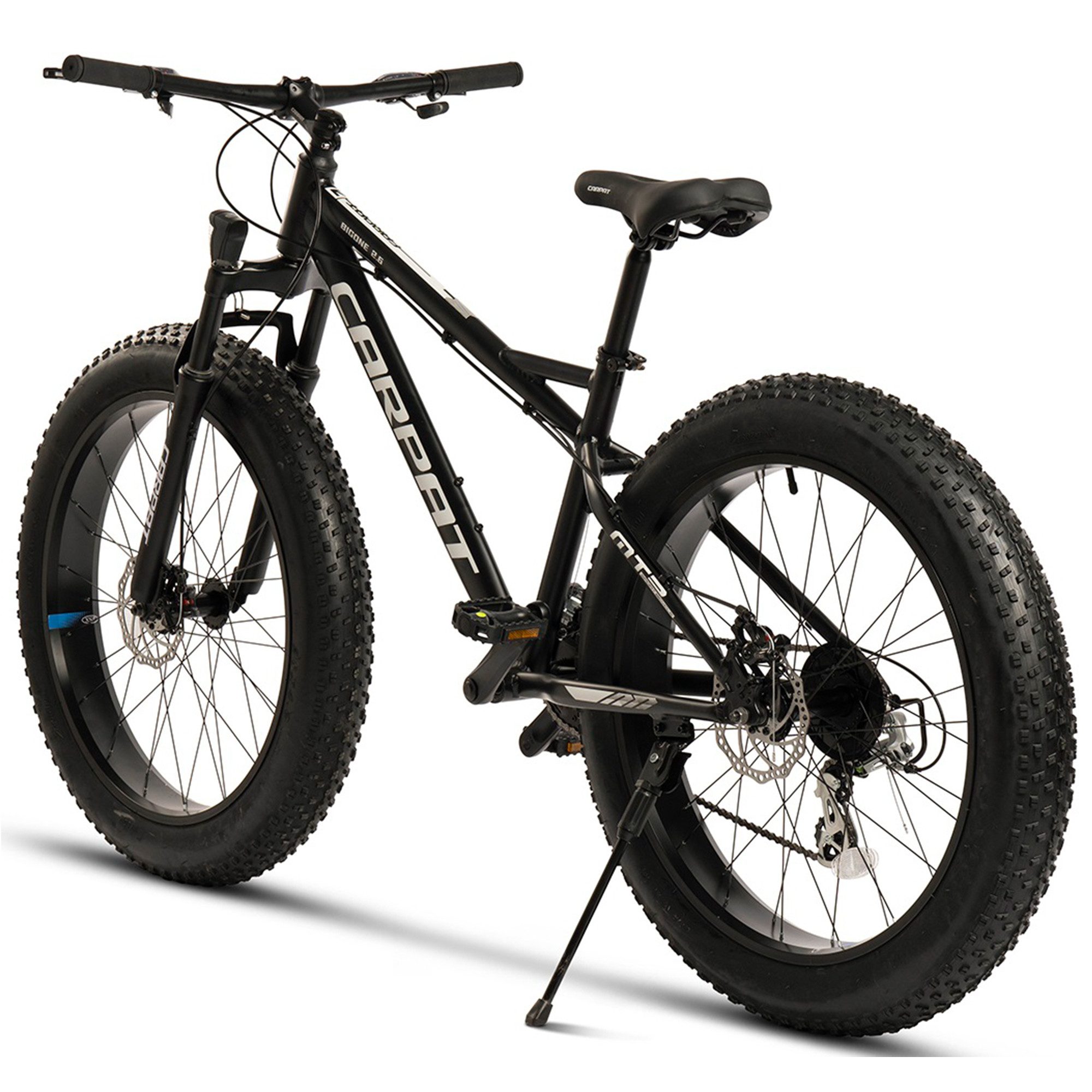 CARPAT SPORT Fatbike 26 Zoll 4.0 Mountainbike MTB für Herren Damen und Jungen, 16 Gang Shimano Altus Schaltwerk, Kettenschaltung, Jugendfahrrad, Hardtail Fahrrad mechanische scheibenbremse