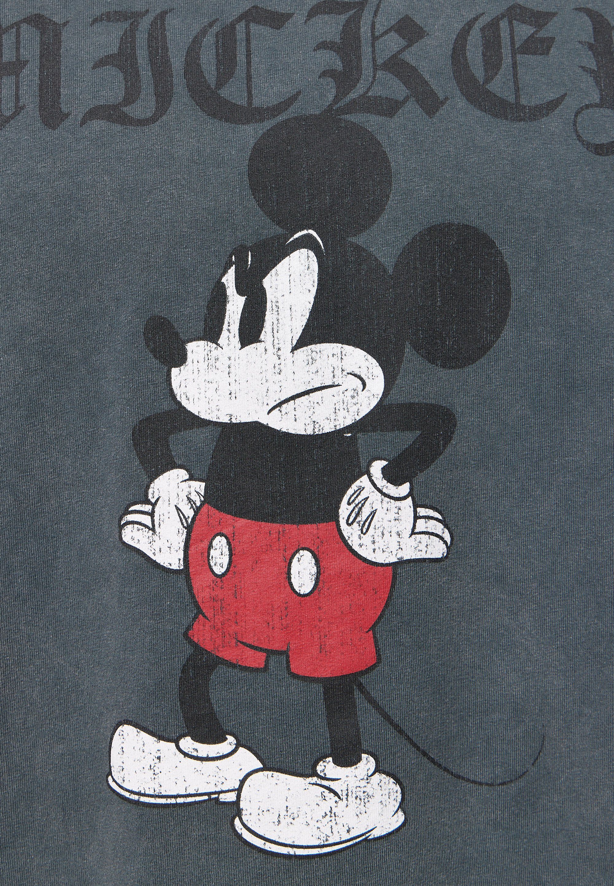 Recovered GOTS Bio-Baumwolle Disney Mickey zertifizierte Grumpy Schwarz T-Shirt