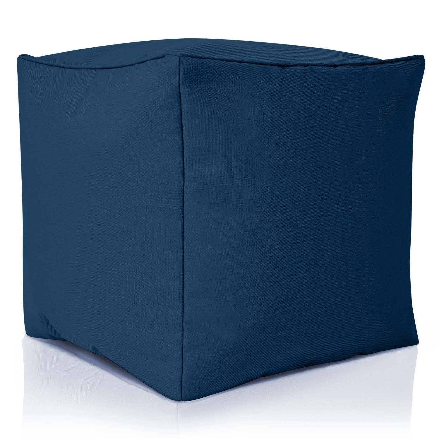 Green Bean Sitzsack Cube (Hocker 40x40x40cm mit EPS-Perlen Füllung, Fußhocker Fußkissen Sitz-Pouf für Sitzsäcke), Bodenkissen für Kinder und Erwachsene - Sitzkissen Sitzhocker Dunkelblau