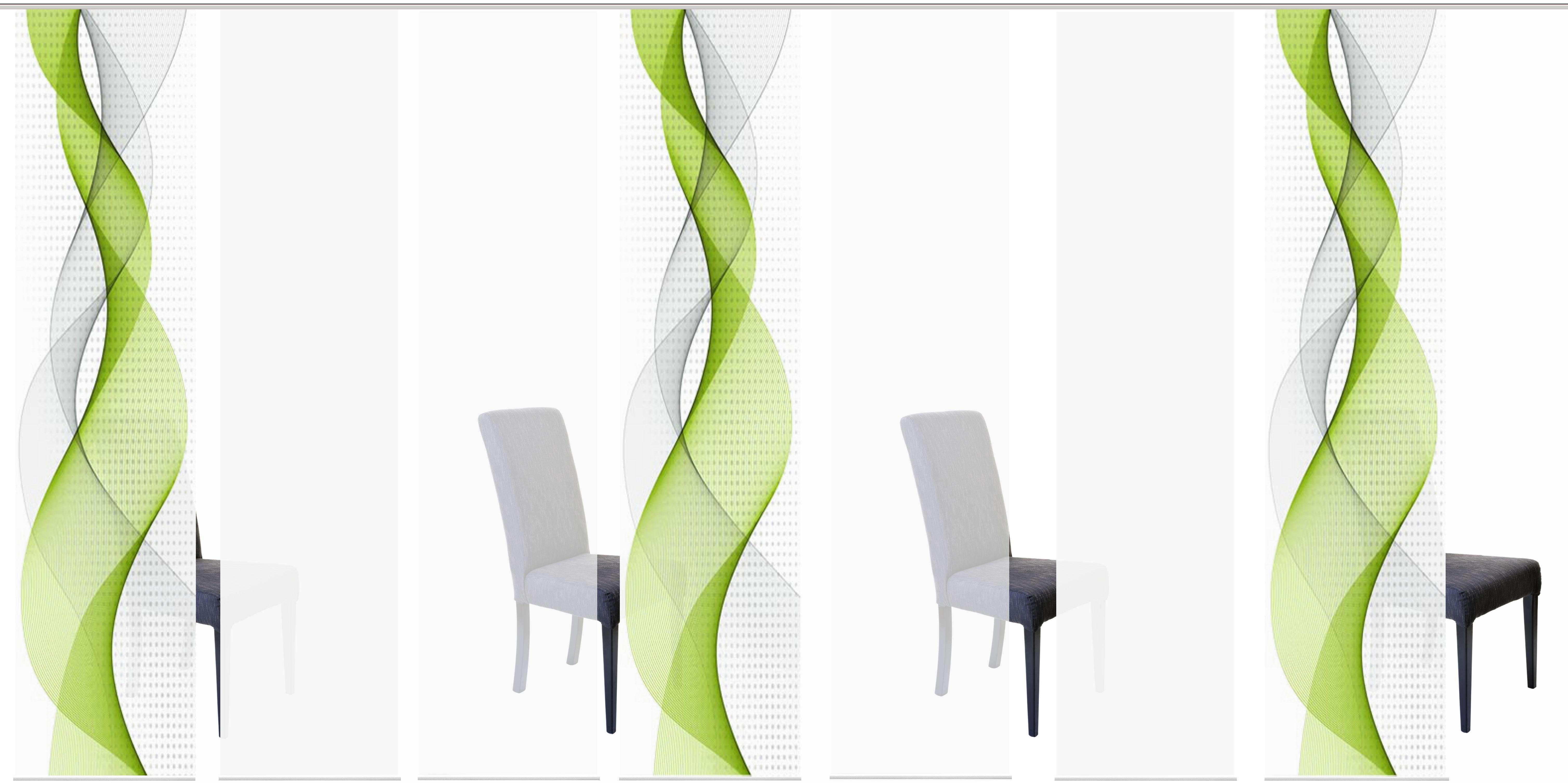 HOME WOHNIDEEN Schiebegardine OPALIA 7ER SET (7 St), Paneelwagen, halbtransparent, Microfaser, HxB: 245x60