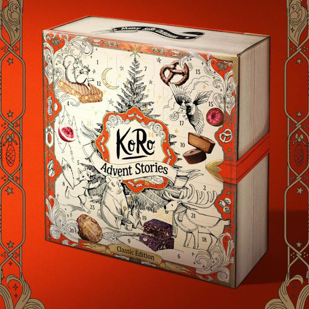 KoRo Adventskalender KoRo Adventskalender 2026 mit 24 Snacks (24-tlg), Adventskalender mit 24 abwechslungsreichen Snack-Überraschungen