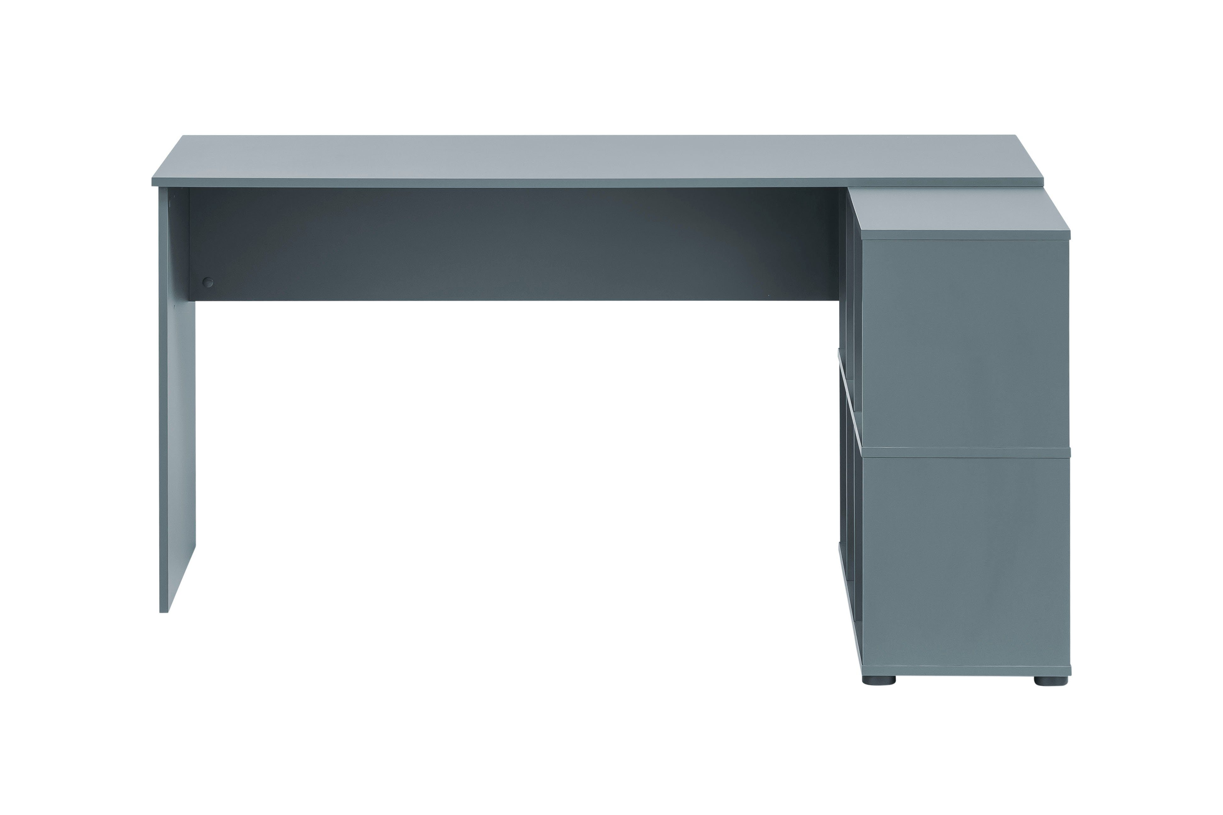 Zu niedrigen Preisen PROREGAL® Eckschreibtisch Möbelpartner Schreibtisch rechteckig HxBxT Jaguar, Blau 73,6x150x121,6cm