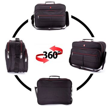 SHG Messenger Bag ◊ Messenger Bag Umhängetasche Schultertasche, Flugbegleiter Arbeitstasche Freizeittasche