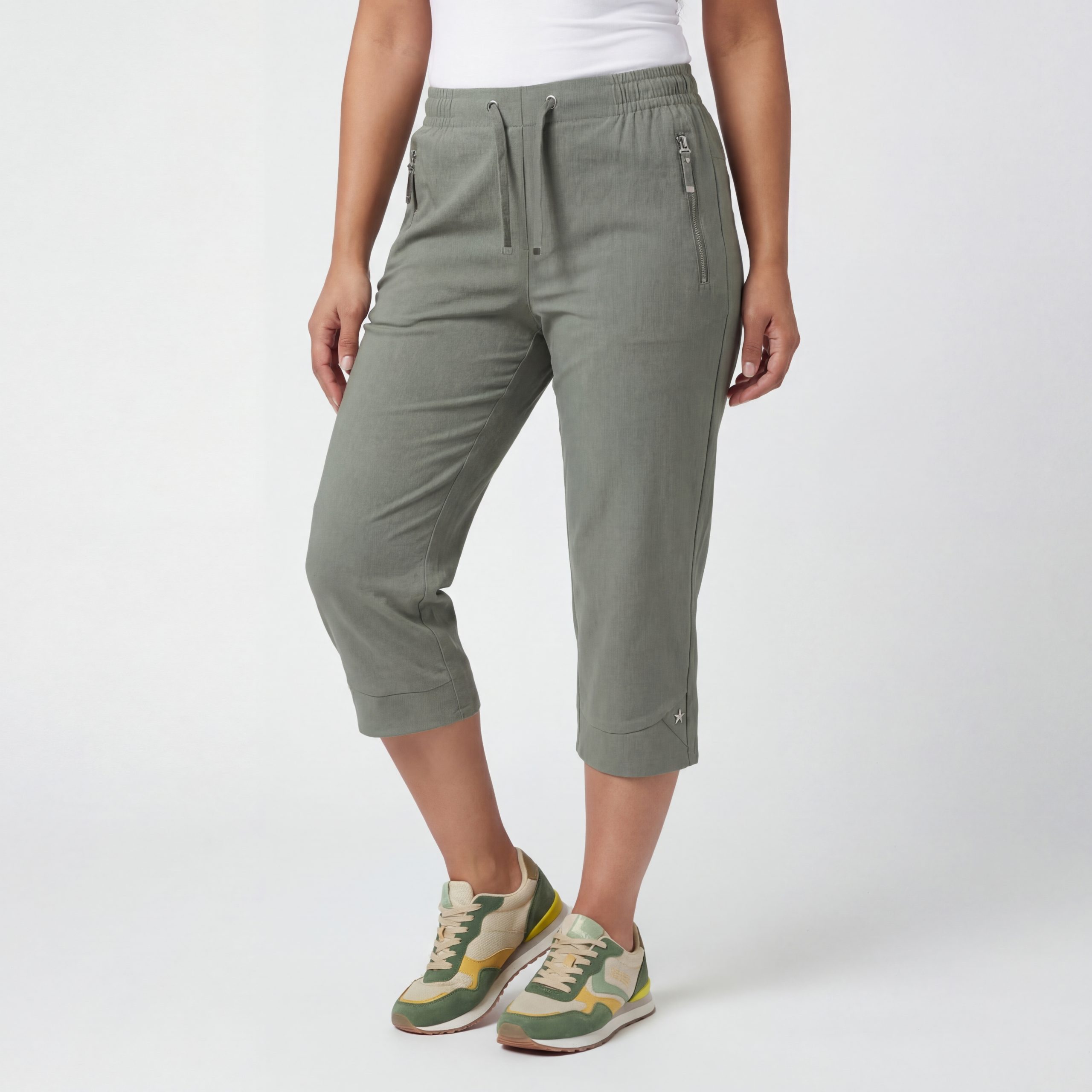 OriginalYou Caprihose Damen Sommerhose Nadelstreifen 7/8 Freizeithose mit G günstig online kaufen