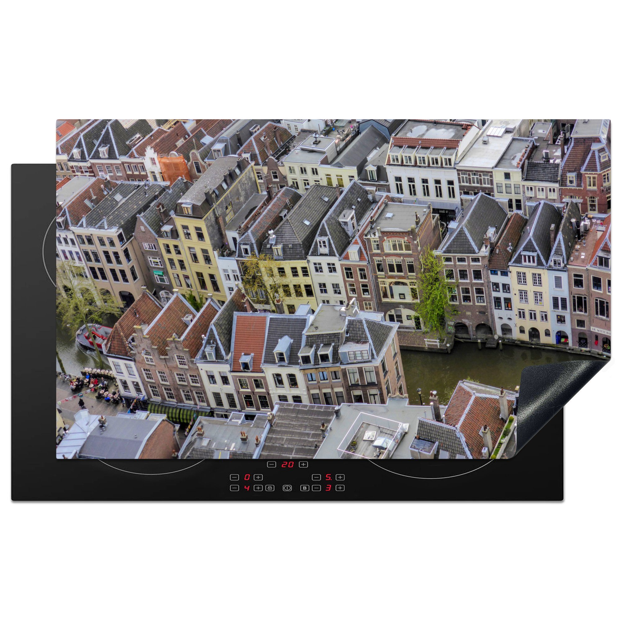 - MuchoWow Architektur, Herdblende-/Abdeckplatte tlg), (1 83x51 küche cm, Arbeitsplatte Ceranfeldabdeckung, für Himmel - Utrecht Vinyl,