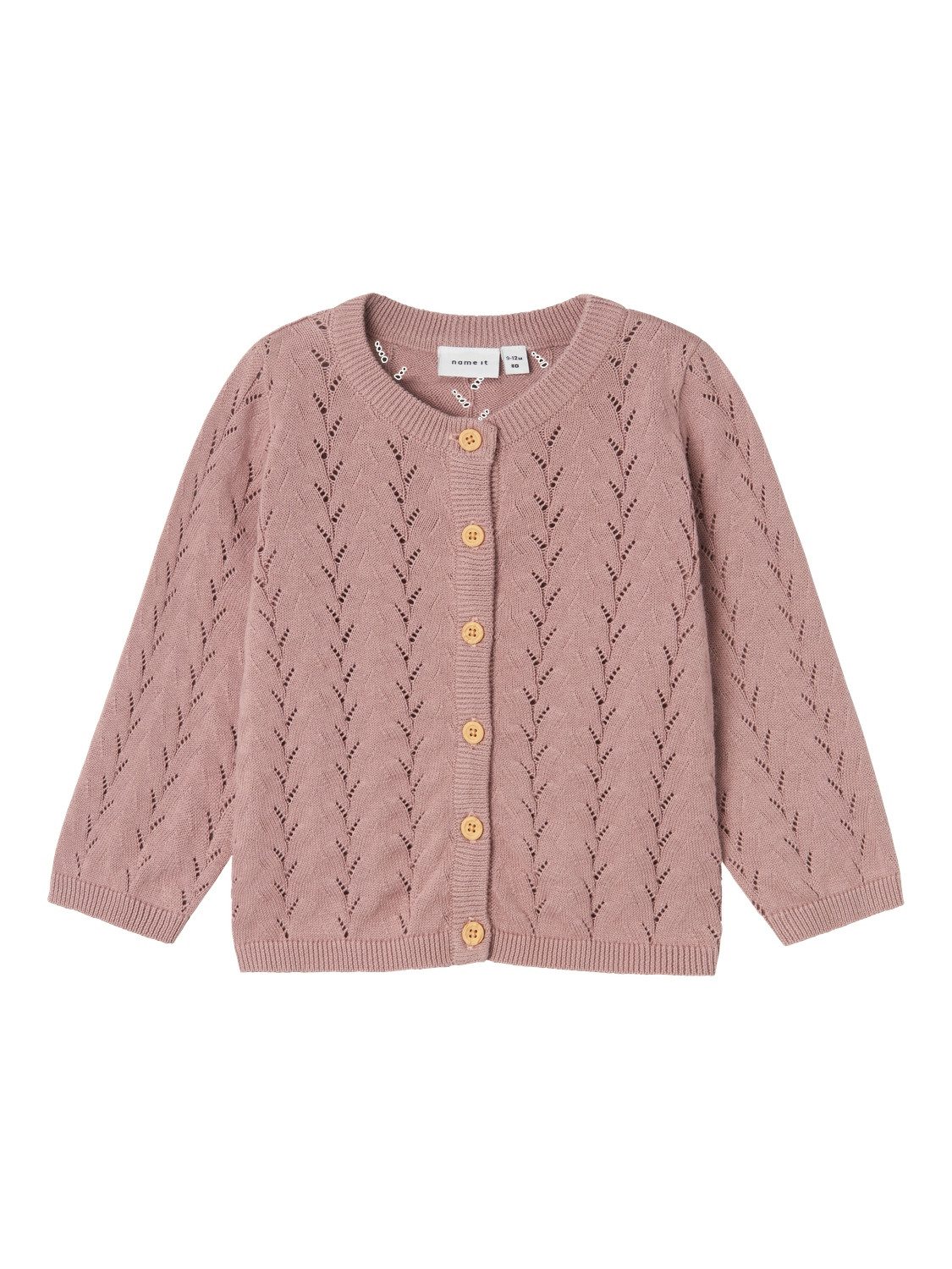 Strickjacke NMFBANNI für Mädchen mit Ajour-Strick und Rippbündchen