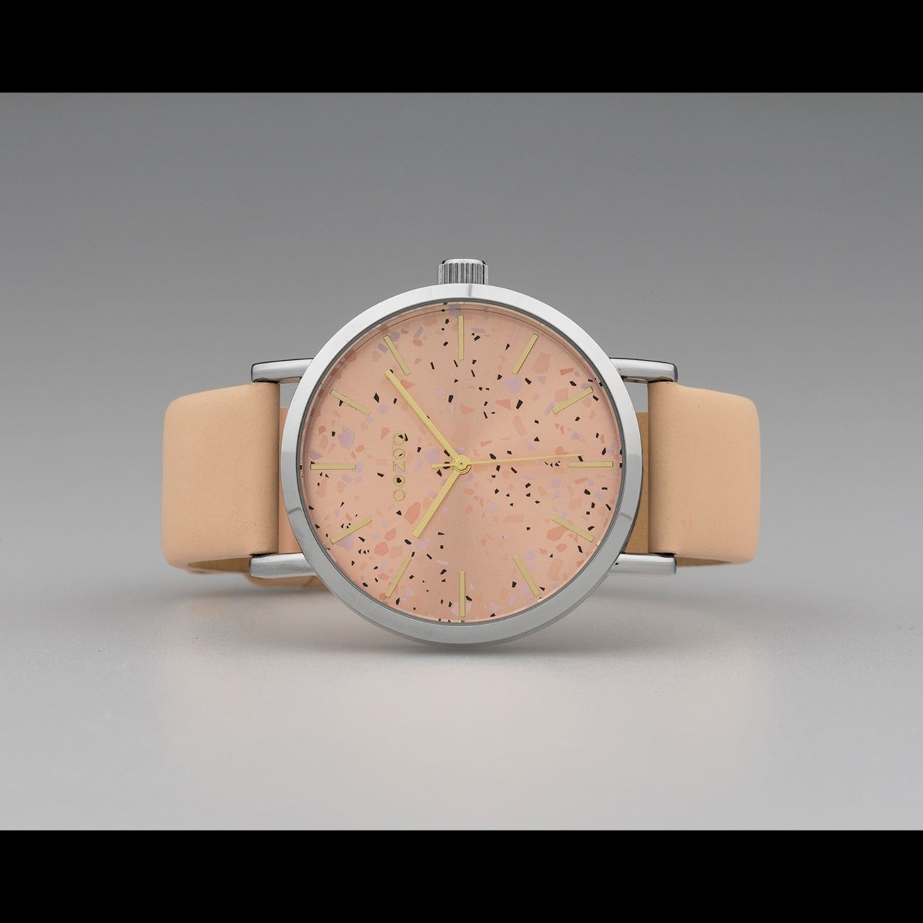 C10410, rosa, Oozoo Armbanduhr Analog (ca. Damenuhr Fashion 42mm), groß rosa Quarzuhr OOZOO Lederarmband rund, Damen