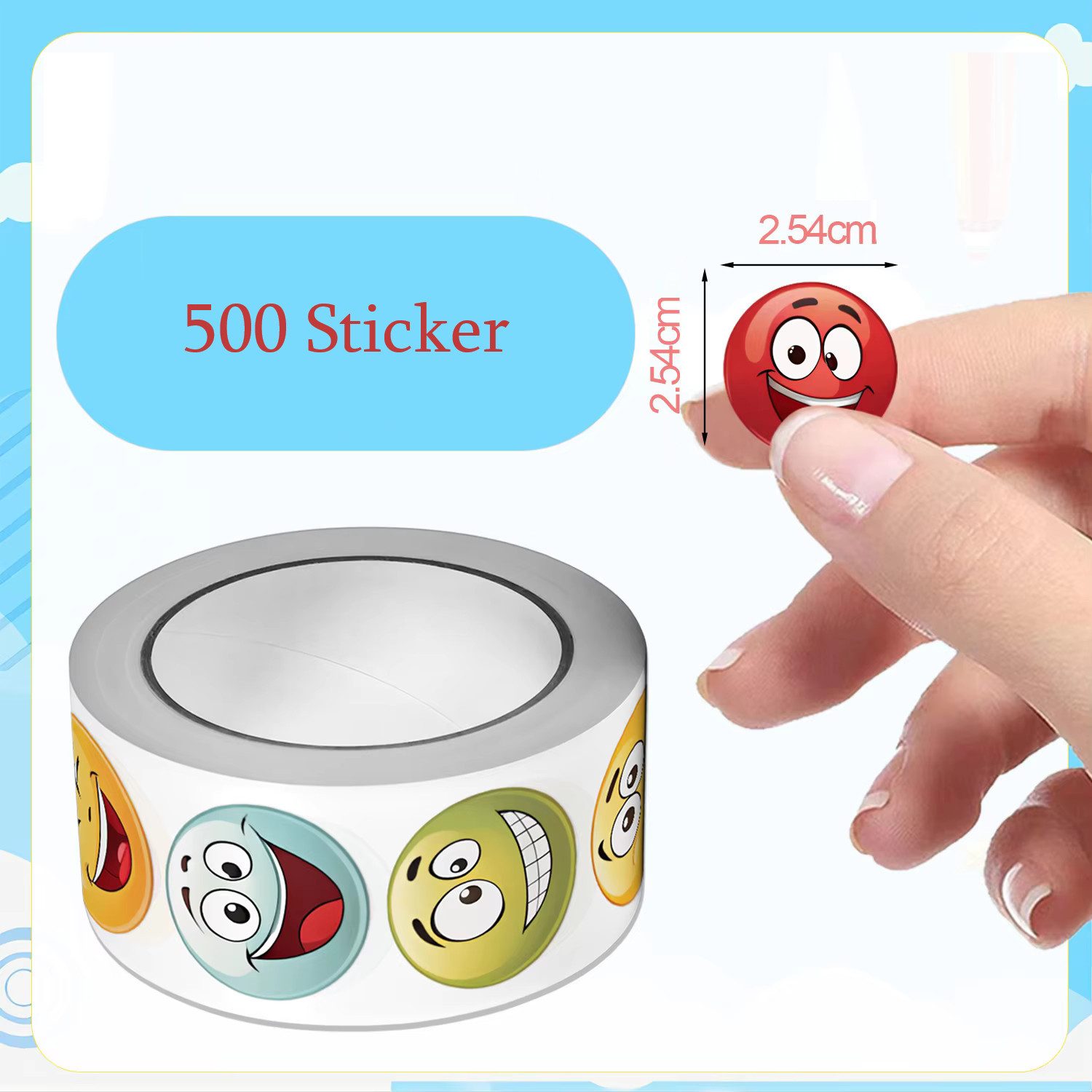 Ware aus aller Welt Aufkleber 500 Aufkleber mit fröhlichen Gesichtern für Kinder Bastelprojekte, (500tlg)
