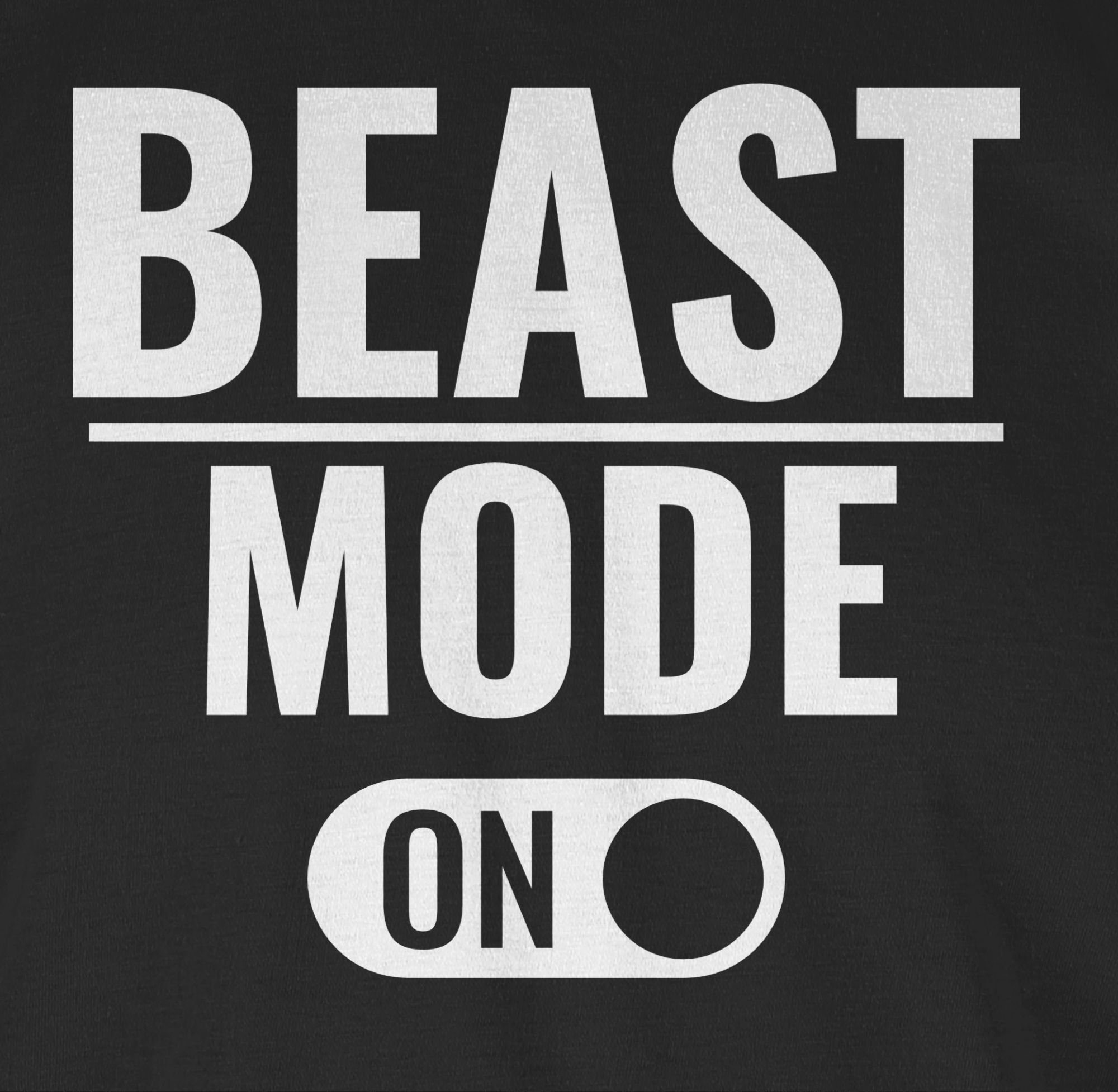 ON Schwarz T-Shirt 1 Beast Mode Shirtracer Workout & Fitness