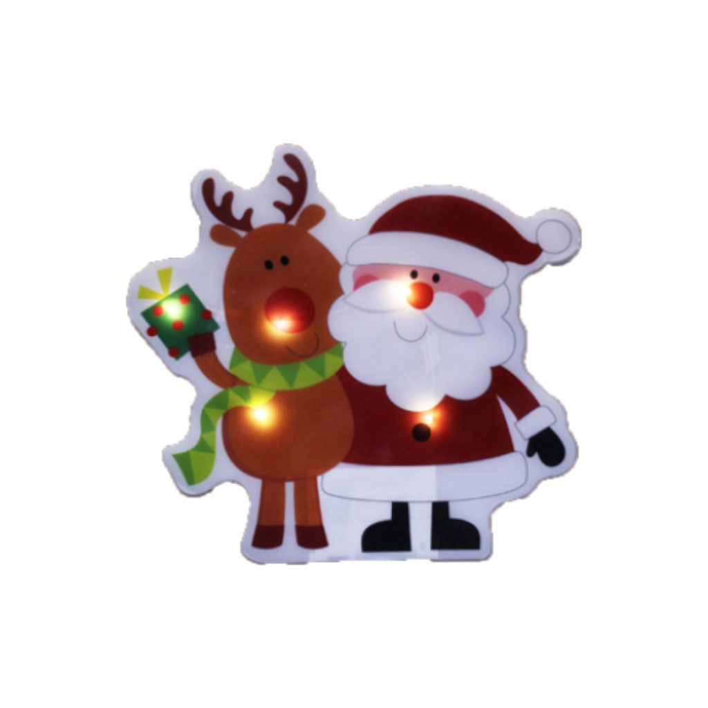 Star-Max LED Dekolicht LED Nikolaus Fensterkleber, selbsthaftend & wiederverwendbar 17x15,7cm