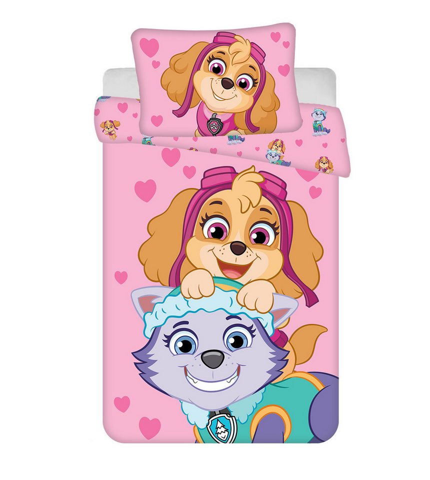 Jerry Fabrics Babybettwäsche Paw Patrol Babybettwäsche Skye & Everest 100x135 cm Baumwolle, 1 teilig, Langlebig