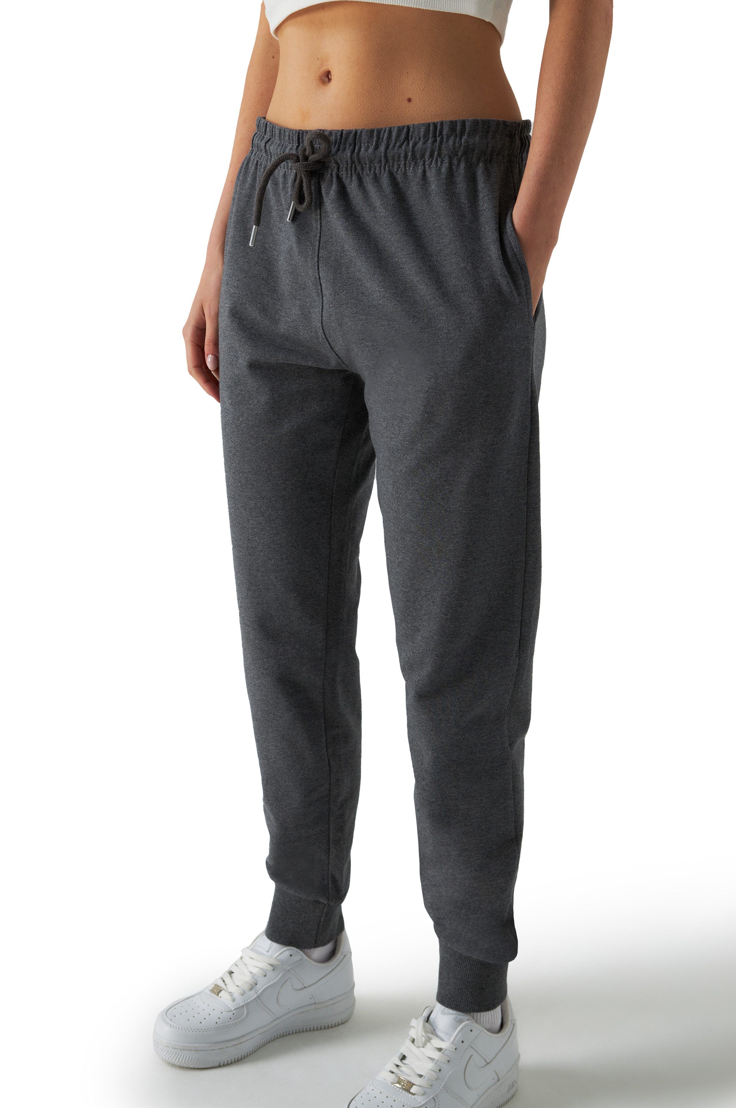 Sweathose Jogginghose Damen Baumwolle Slim Fit Freizeithose