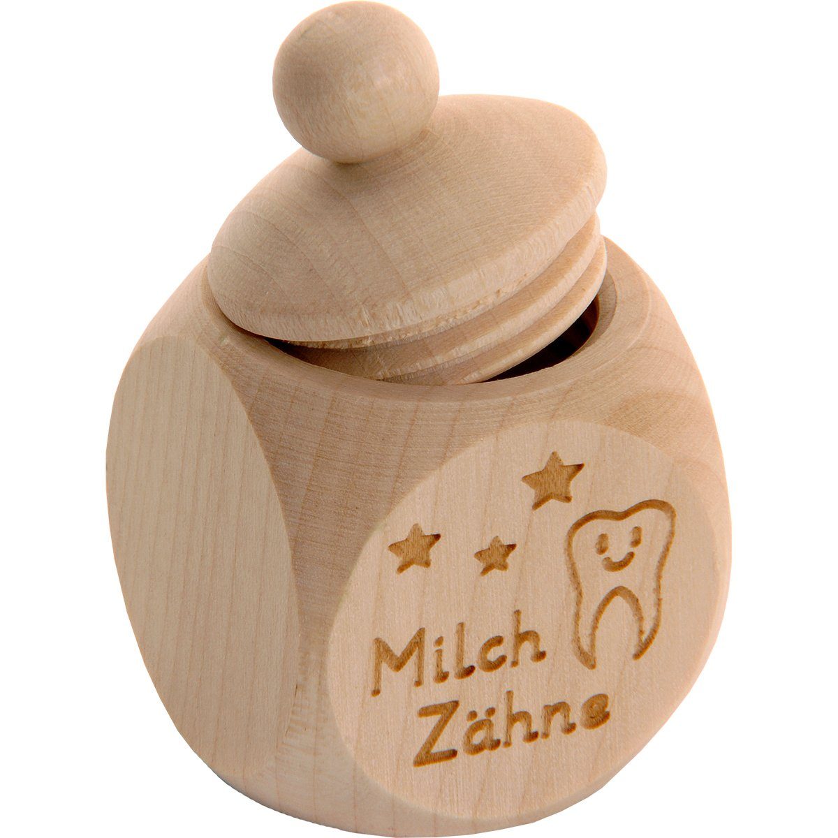 Spruchreif® Zahndose Milchzahndose aus Holz mit Schraubdeckel · Zahndose zur Aufbewahrung (1 St)