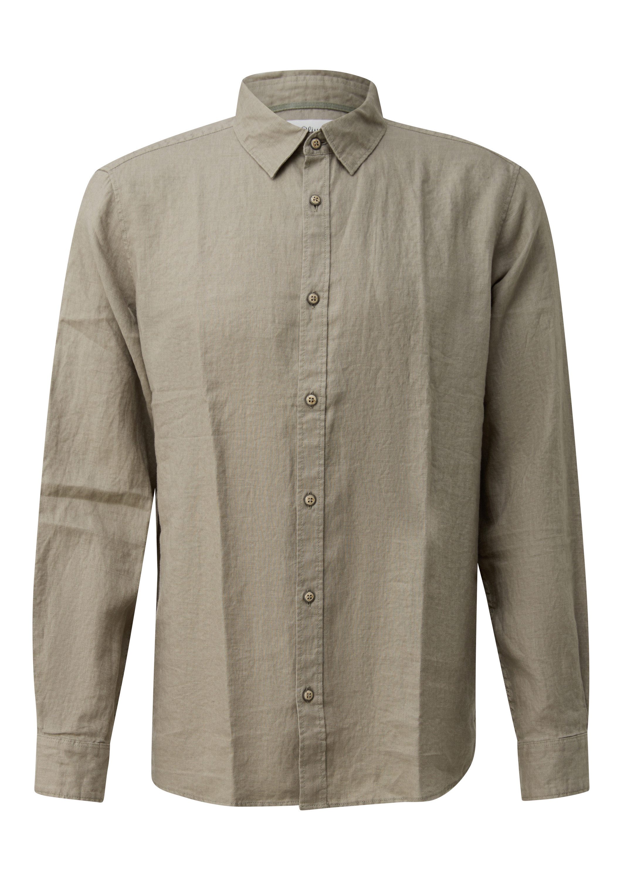 s.Oliver Langarmhemd Hemd Regular Fit: Hemd aus reinem Leinen
