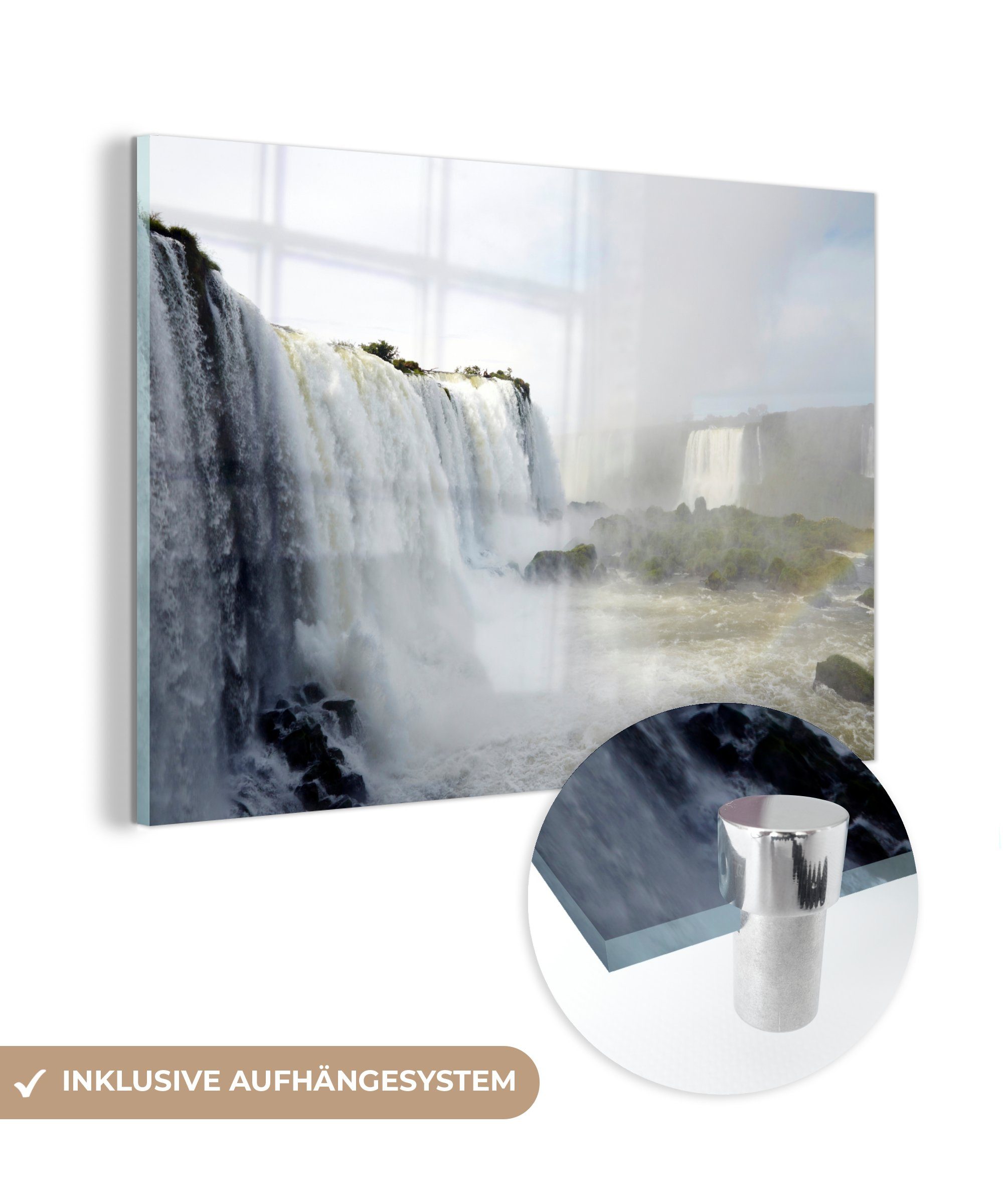 MuchoWow Acrylglasbild Wilde Wasserfälle im Iguazú-Nationalpark in Argentinien, (1 St), Acrylglasbilder Wohnzimmer & Schlafzimmer