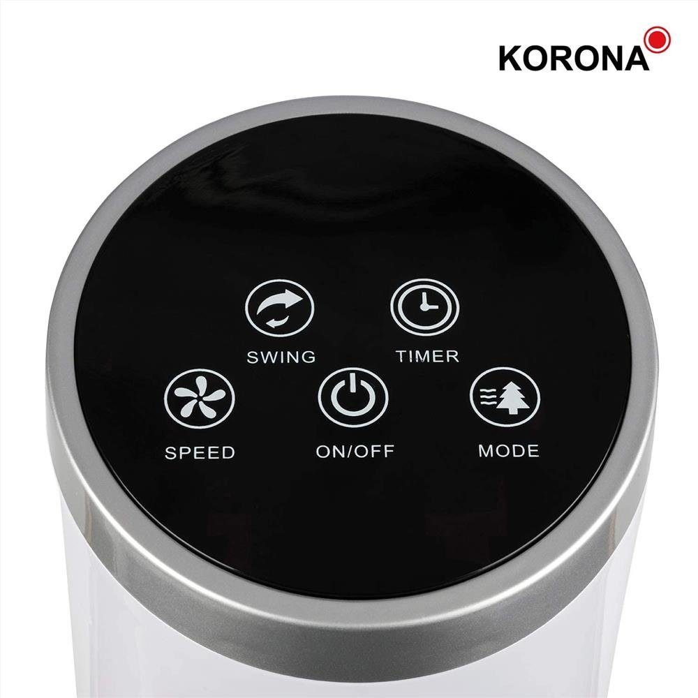 KORONA Turmventilator 81502, LED 1 3 schwarz/weiss m Display, Ventilator, Stufen, Säulenventilator