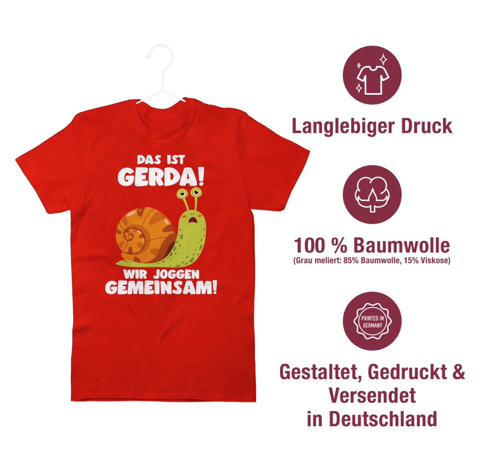 Langsame ist Gerda Das gemeinsam Schecke Lustig Wir 03 Wandern Rot Shirtracer - T-Shirt Joggen Zubehör Joggen joggen Laufen Sp