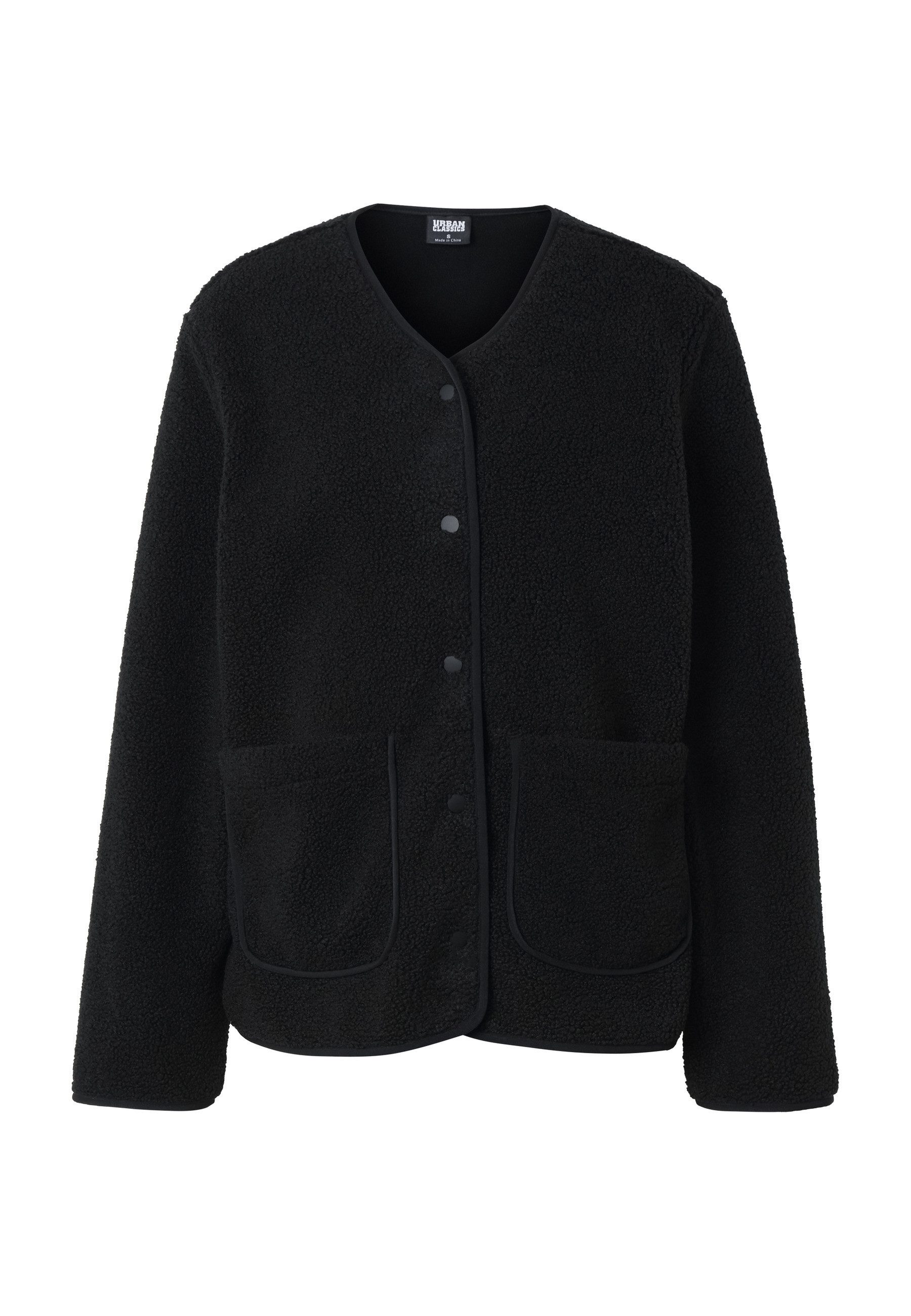 URBAN CLASSICS Outdoorjacke Urban Classics Ladies Buttoned Teddy Jacket (1-St)