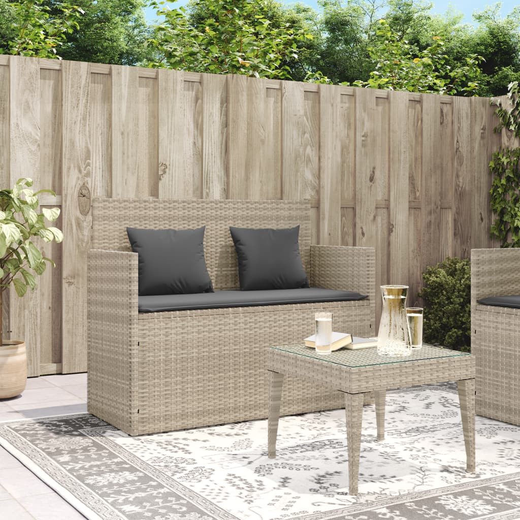 vidaXL Gartenbank Gartenbank mit Kissen Hellgrau günstig online kaufen