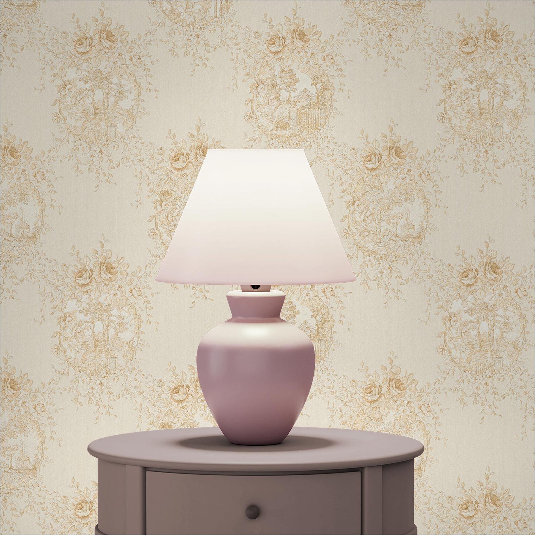 Vliestapete Tapete Blumen Florentin M1-No.2519, Vliestapete, Gold, Beige