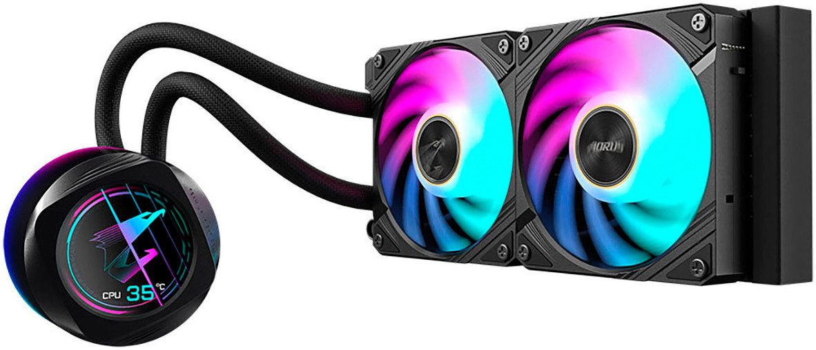 Gigabyte Gehäuselüfter AORUS WATERFORCE X II 240 AIO Flüssigkeits-CPU-Kühler - 2x120mm ARGB-L