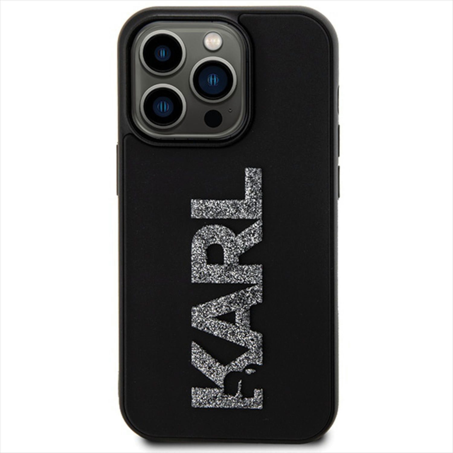 KARL LAGERFELD Smartphone-Hülle Karl Lagerfeld Apple iPhone 15 Pro Max Hülle 3D Rubber Glitter Logo