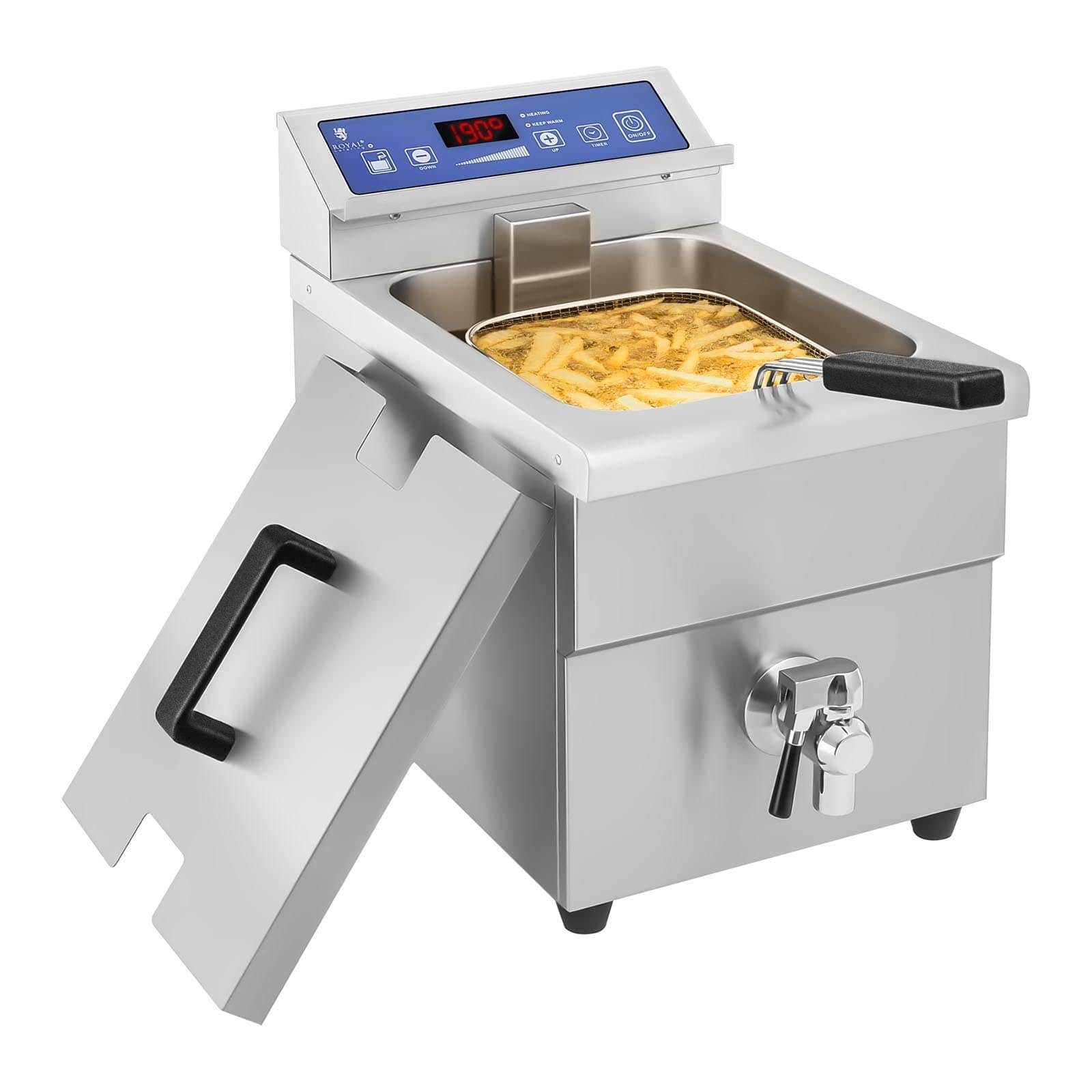 Royal Catering Fritteuse Induktionsfritteuse 10 L Friteuse Fritteuse Fritöse Elektro, 3500 W