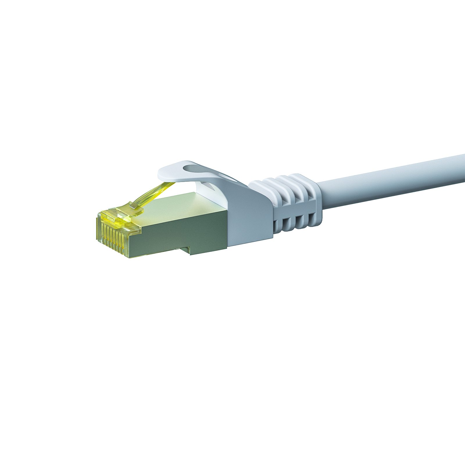 Danicom RJ45 Netzwerkkabel S/FTP (PiMF), mit CAT 7 Rohkabel, Weiß, 1m Netzwerkkabel, RJ45, RJ45 (100 cm), Cat7, 100% Kupfer