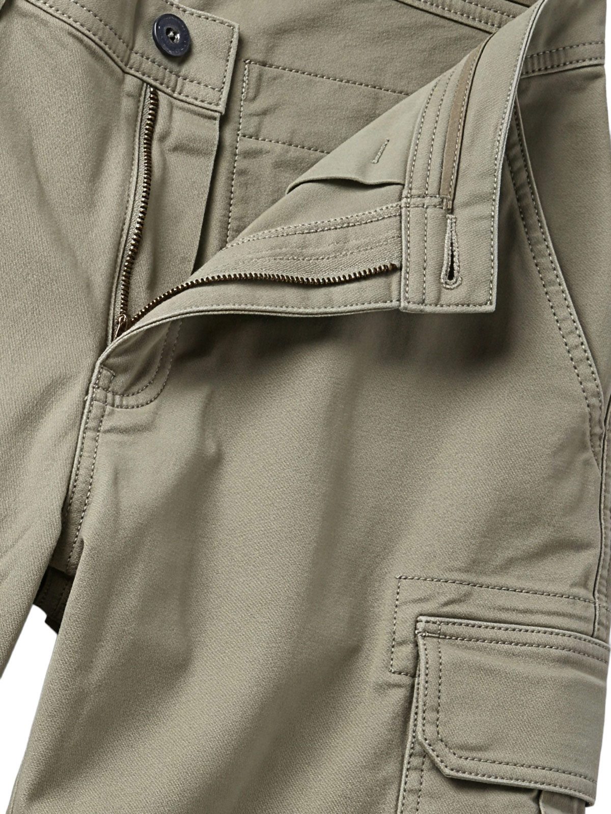Engbers Caprihose Herren Capri Cargo Shorts aus Baumwolle, Khaki – Bild 5 von 5