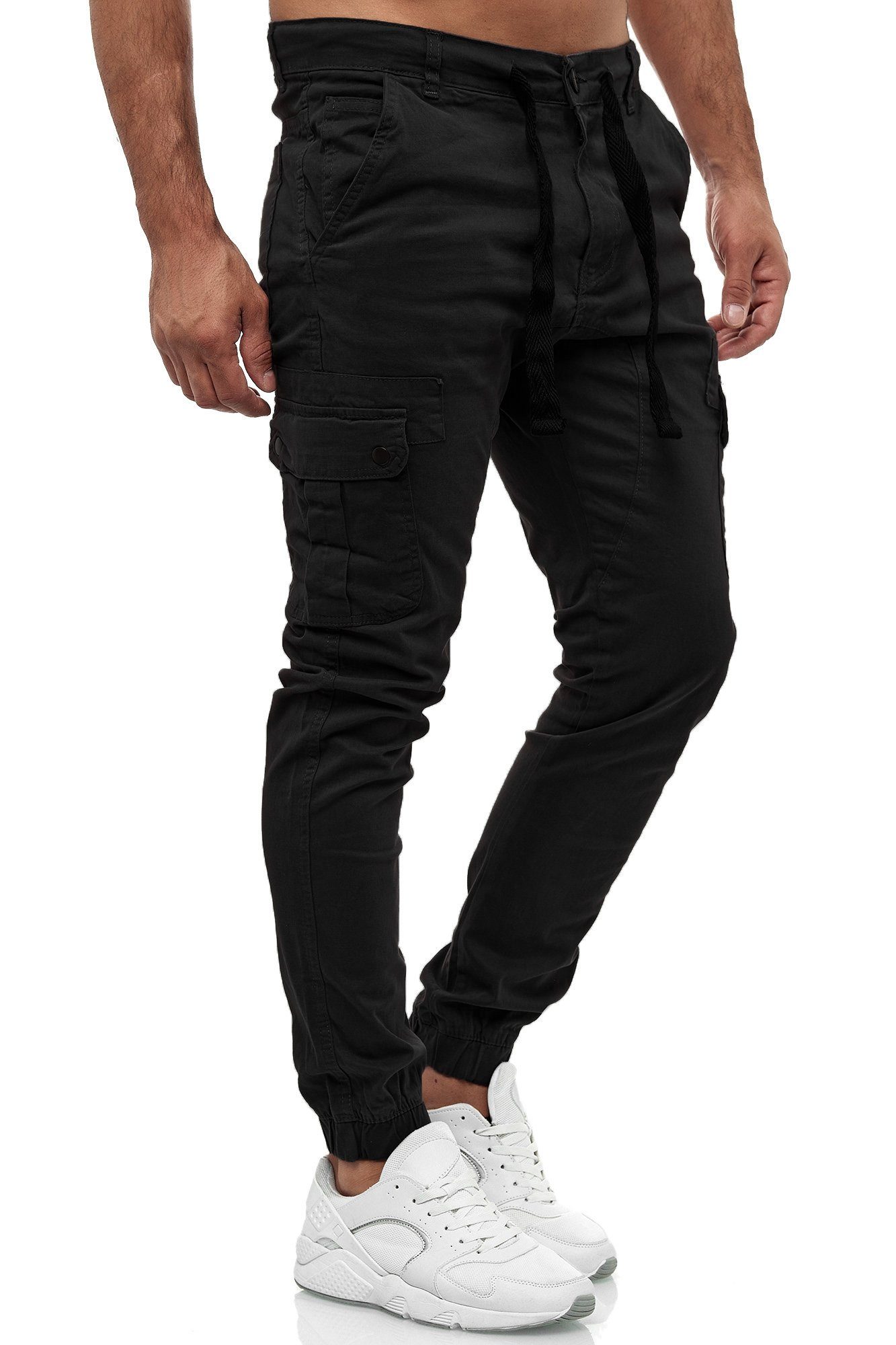 Elasthan, 18525 Regular schwarz Stretch Fit Tazzio Cargohose mit