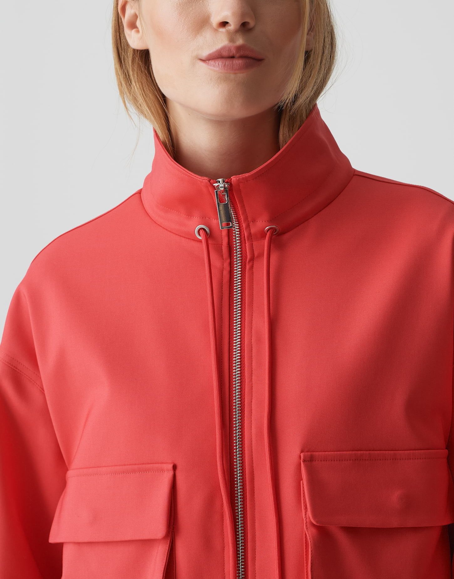 OPUS Kurzjacke Kurzjacke HALVA Boxy Fit aus Baumwoll Mix