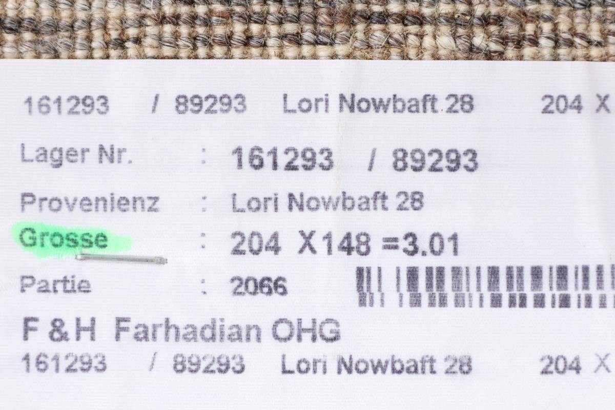 Moderner, Nain Gabbeh Handgeknüpfter 147x203 rechteckig, 12 Perser mm Höhe: Loribaft Nowbaft Orientteppich Trading,
