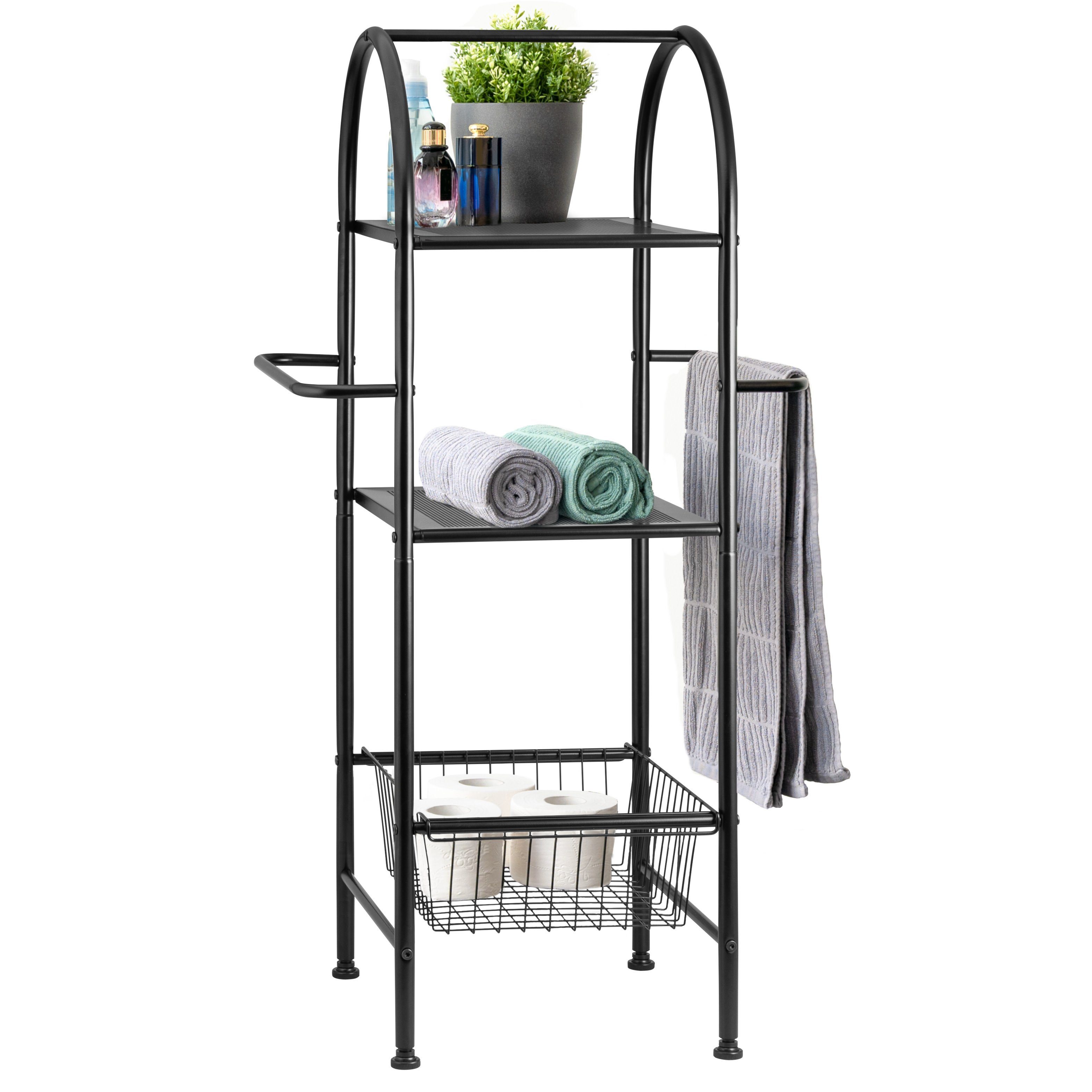 bremermann Standregal Bad-Standregal aus Metall, 2in1, 3 Etagen, 2 Handtuch günstig online kaufen