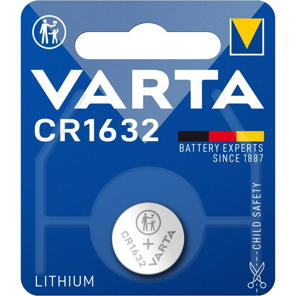 VARTA Varta CR1632 Knopfzelle - Hochleistungsbatterie. Akku Varta Electronics CR1632 1er Blister Knopfzelle (3 V V), Lithium-Technologie für Langlebigkeit
