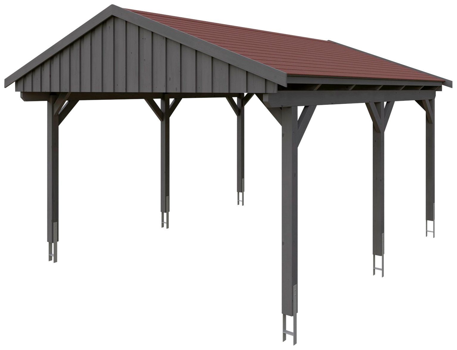 379 Einfahrtshöhe, roten cm, cm Schindeln Skanholz 423x566 Einzelcarport mit Fichtelberg, BxT: