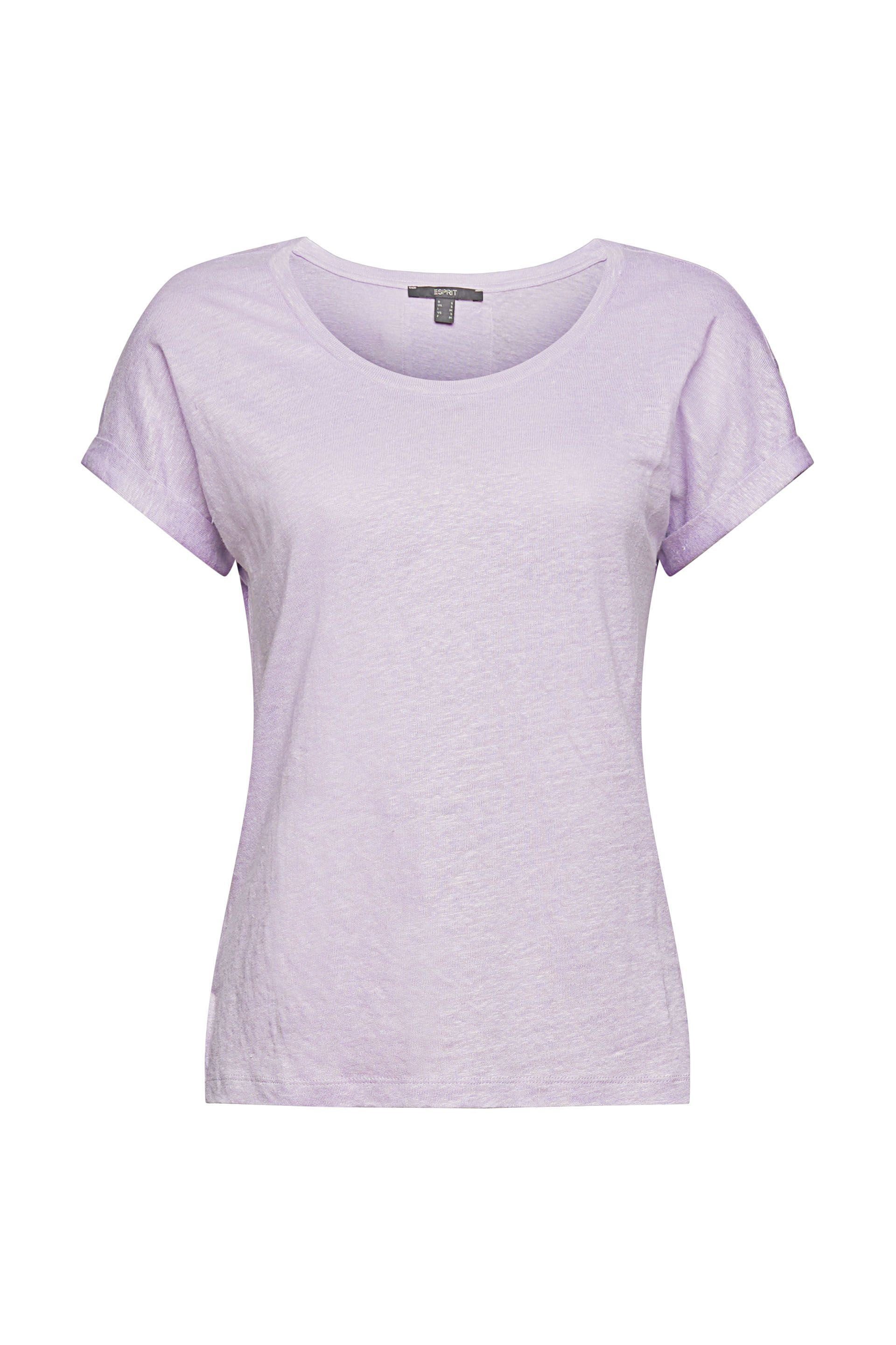 Esprit aus T-Shirt Leinen T-Shirt lavender 100%