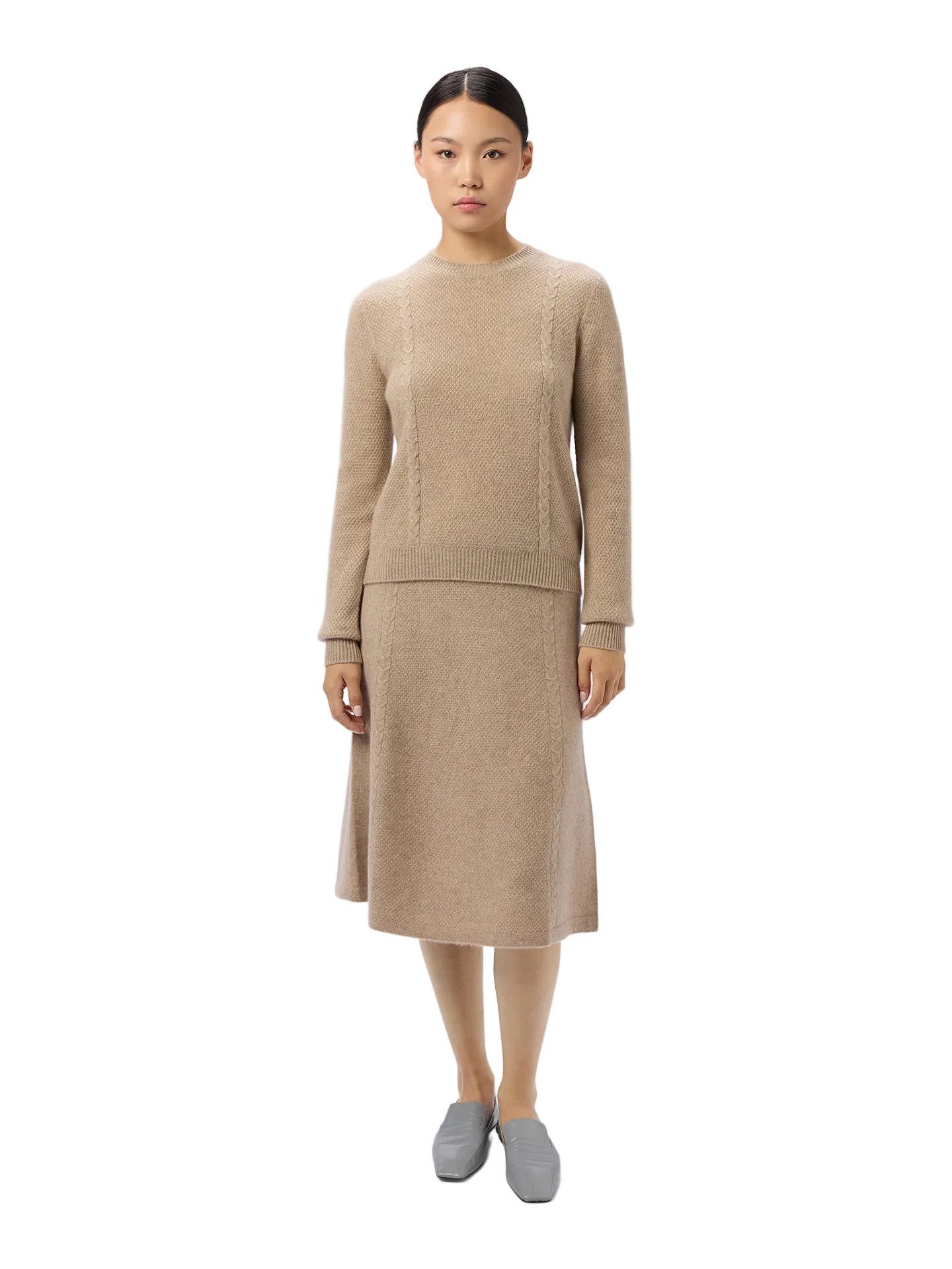 GOBI Cashmere Strickrock A-Linien Kaschmir-Strickrock