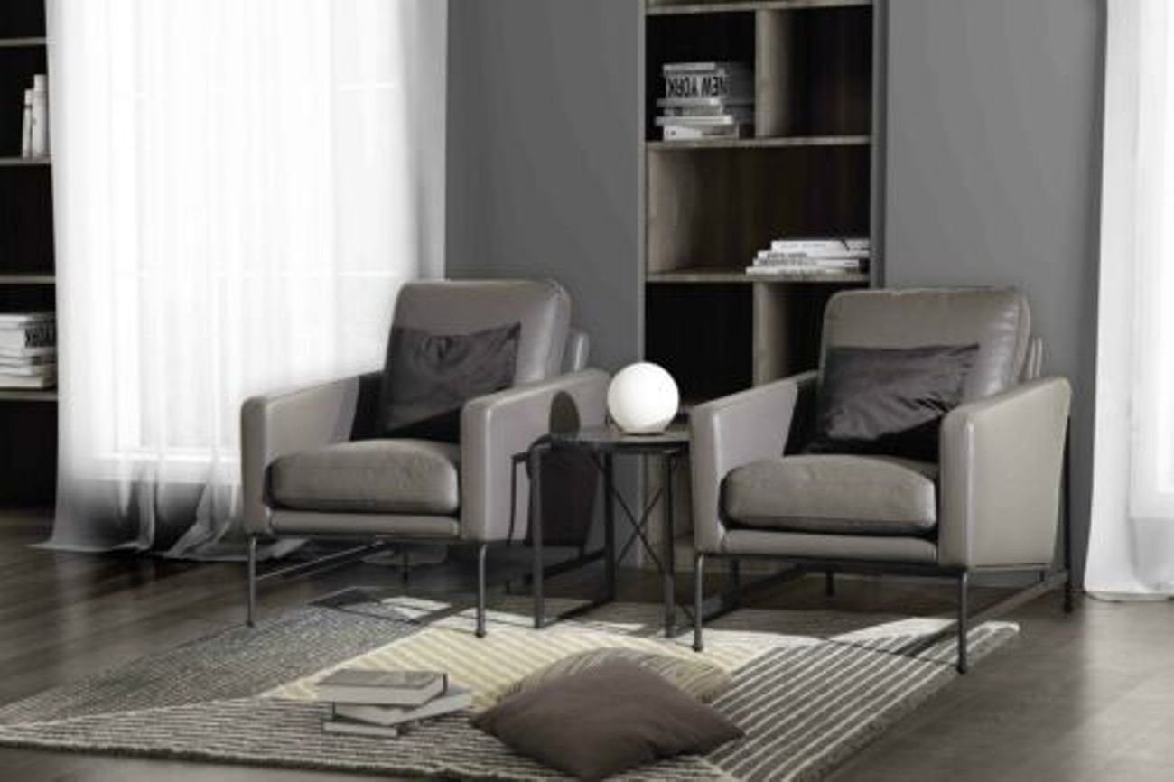 JVmoebel Luxus 2+1+1 Set Leder Wohnzimmer-Set, Couch Sofa Sitz Polster Designer Garnitur