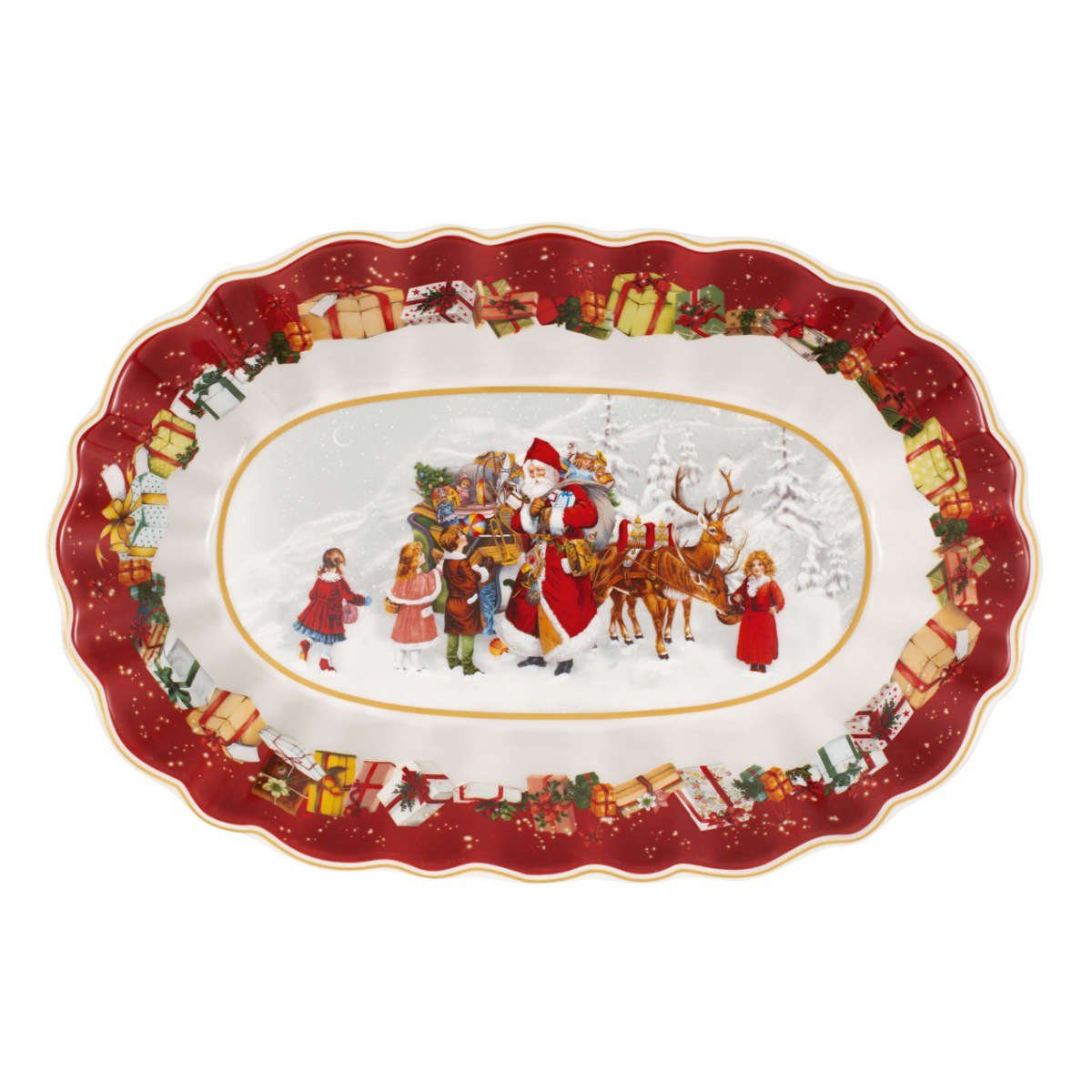 Villeroy & Boch Schale Villeroy & Boch Toy's Fantasy Schale oval groß Santa und Kinder