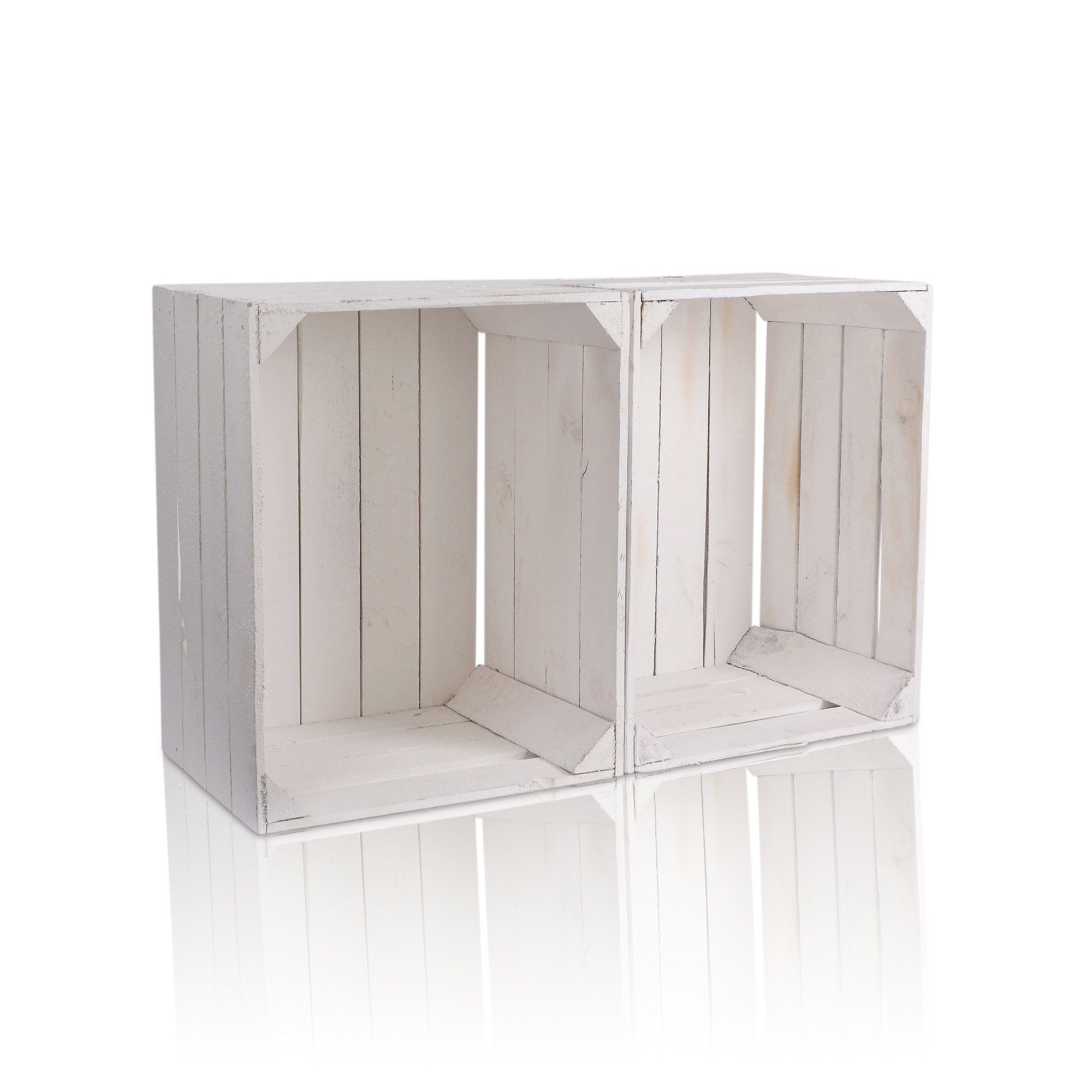 CHICCIE Holzkiste Regale Weiß 50x40x30cm - Kisten Weinkisten (2 St) günstig online kaufen