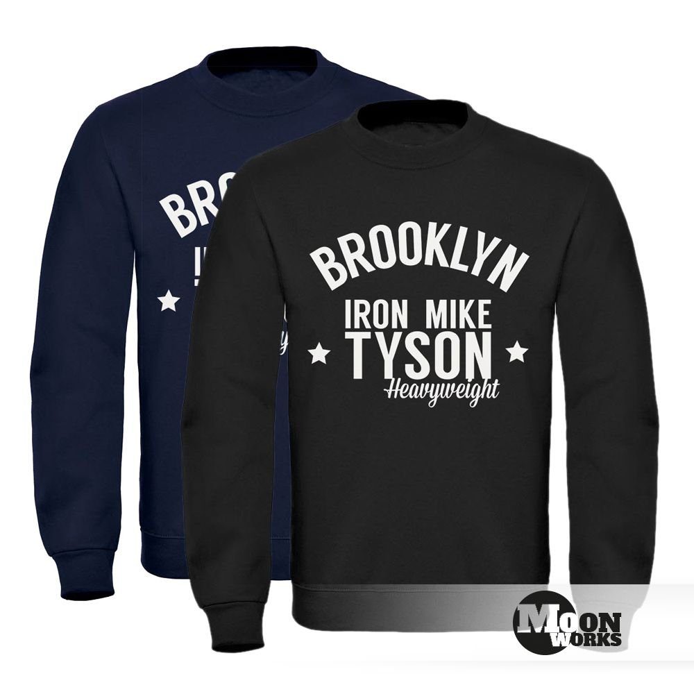 Iron Sweatshirt York Tyson Brooklyn Sweatshirt New Mike schwarz MoonWorks Moonworks® Herren Boxing Gym