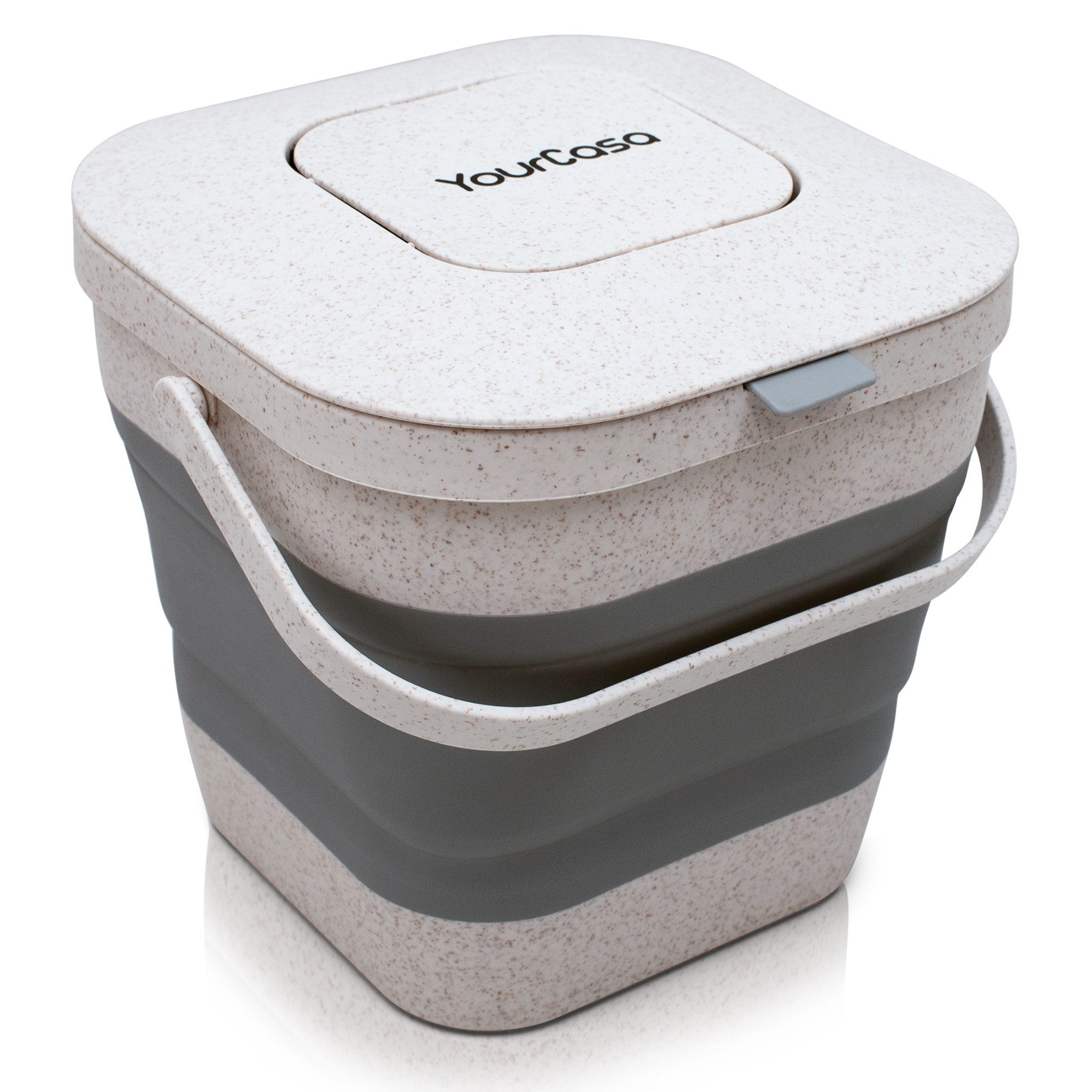 YourCasa Biomülleimer YourCasa® Biomülleimer Küche klein 4L nachhaltig mit Akivkohlefilter, Fassungsvermögen 4L, nachhaltige Materialien