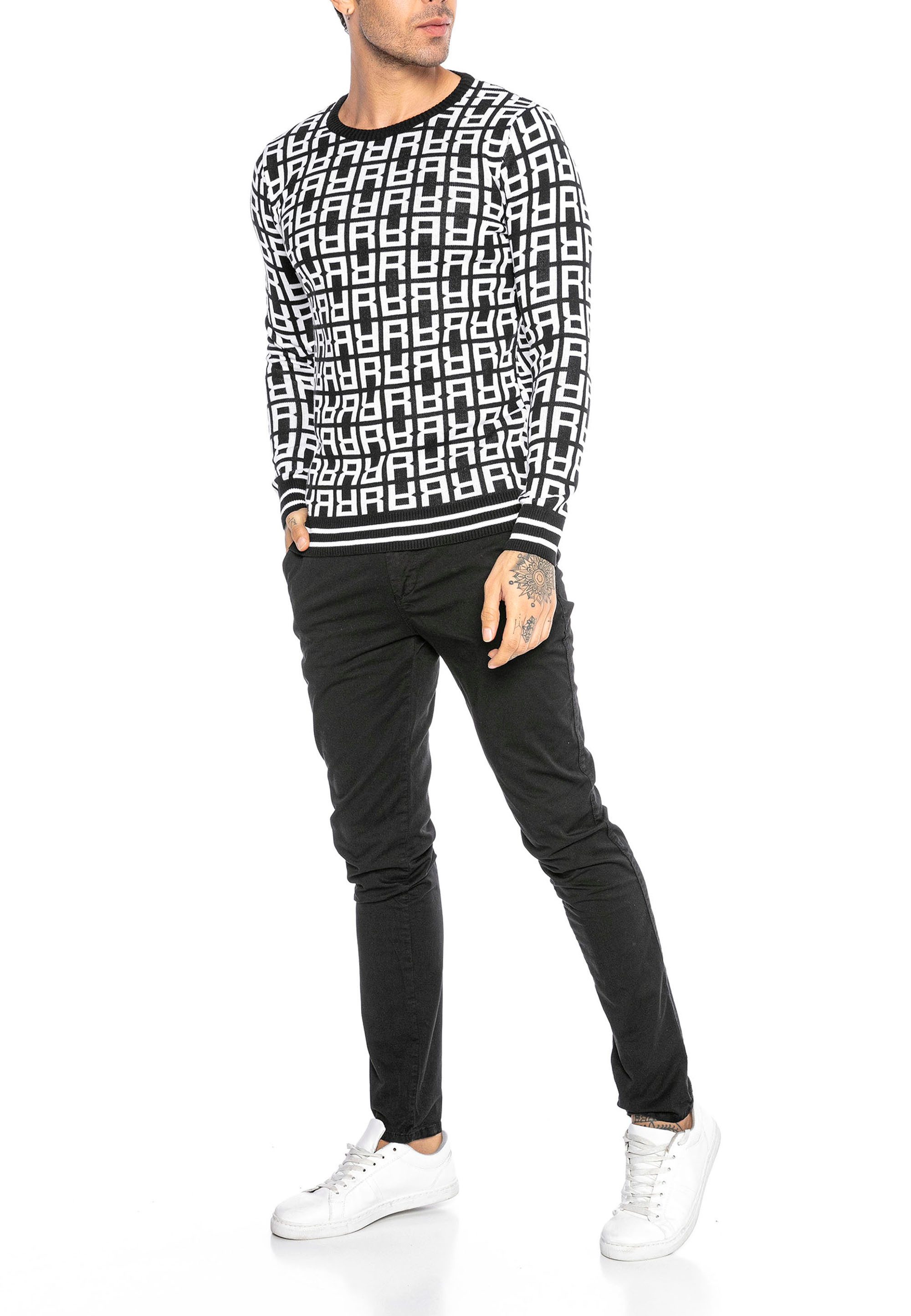 RedBridge Strickpullover mit Rundhalsausschnitt und Allover-Muster Weich, hautfreundlich, atmungsaktiv