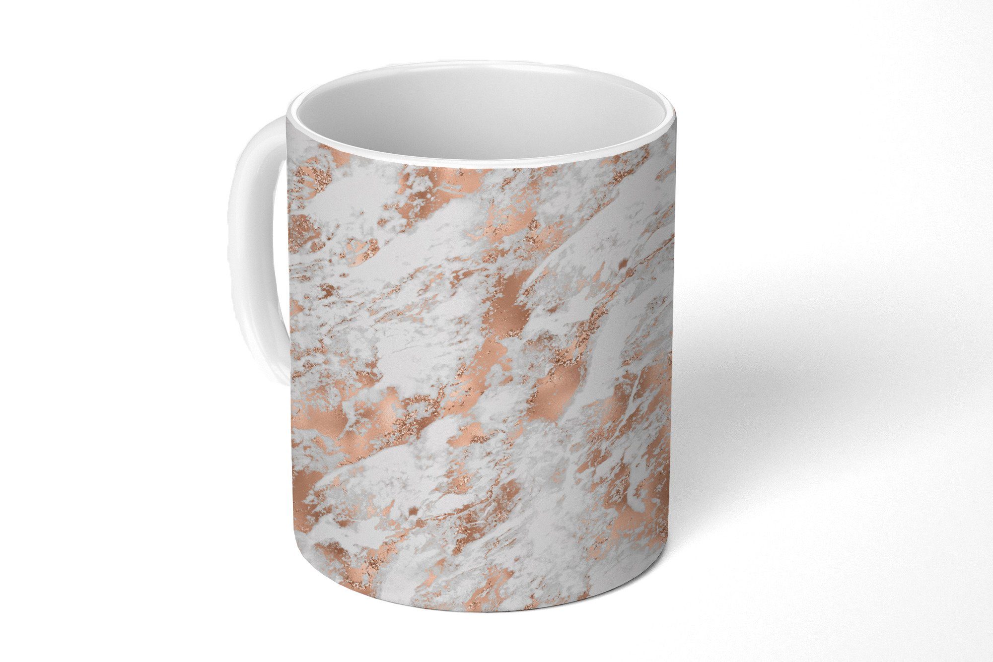 MuchoWow Tasse Roségold - Muster - Marmor - Luxus, Keramik, Kaffeetassen, Teetasse, Becher, Teetasse, Geschenk