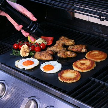 BBQ-Toro Backmatte Premium Grillmatten Set (5 Stück), 40 x 33cm, Backfolie für Gasgrill, Teflon, Lebensmittelgeeignet