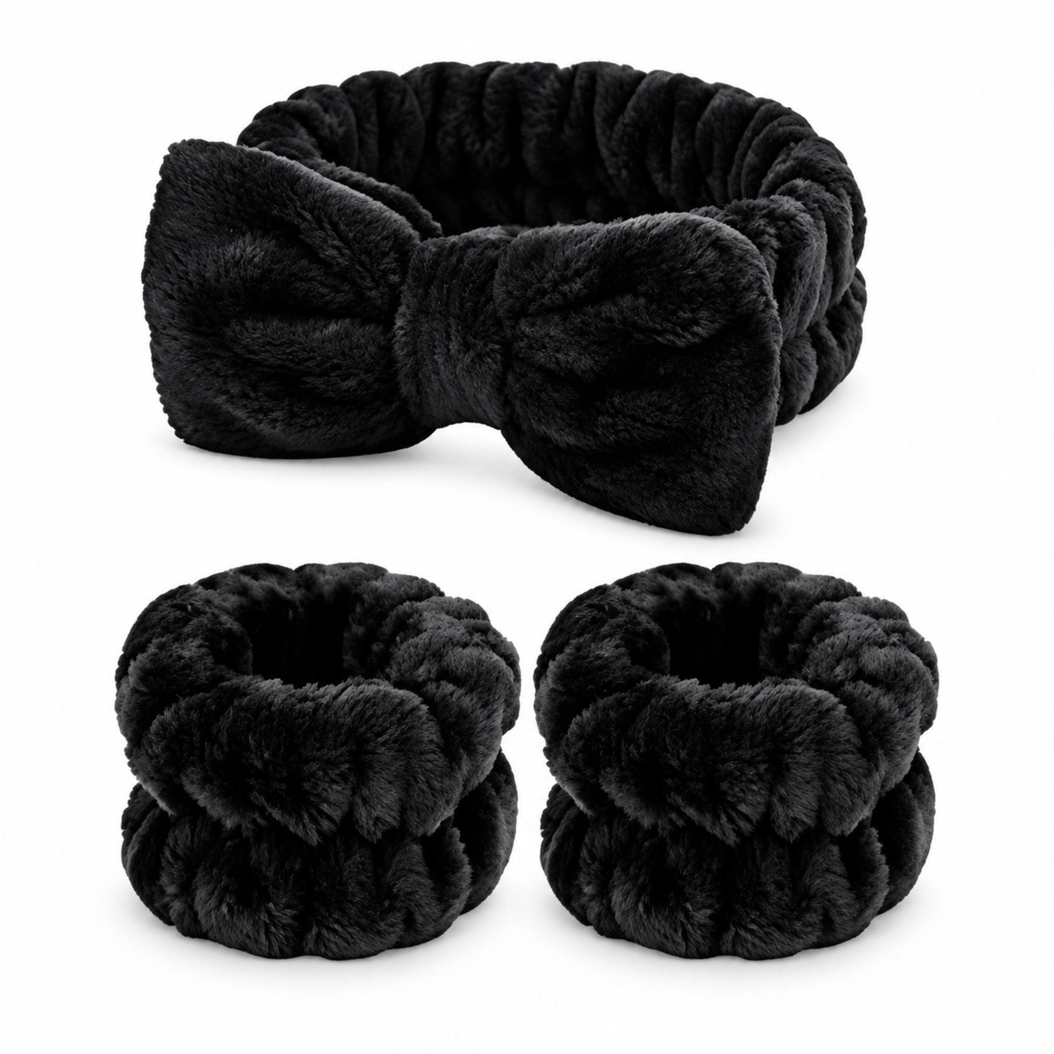 HS.SUPPLY Diadem Haarband, Gesichtsband, Schminkband, Handgelenkband-Set, perfekt für die tägliche Hautpflege