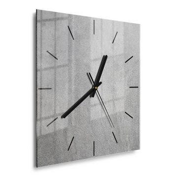 DEQORI Wanduhr 'Verputzte Steinmauer' (Glas Glasuhr modern Wand Uhr Design Küchenuhr)