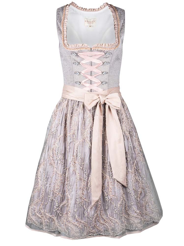 KRÜGER COLLECTION Dirndl Dirndl Nebulia 60er Länge grau