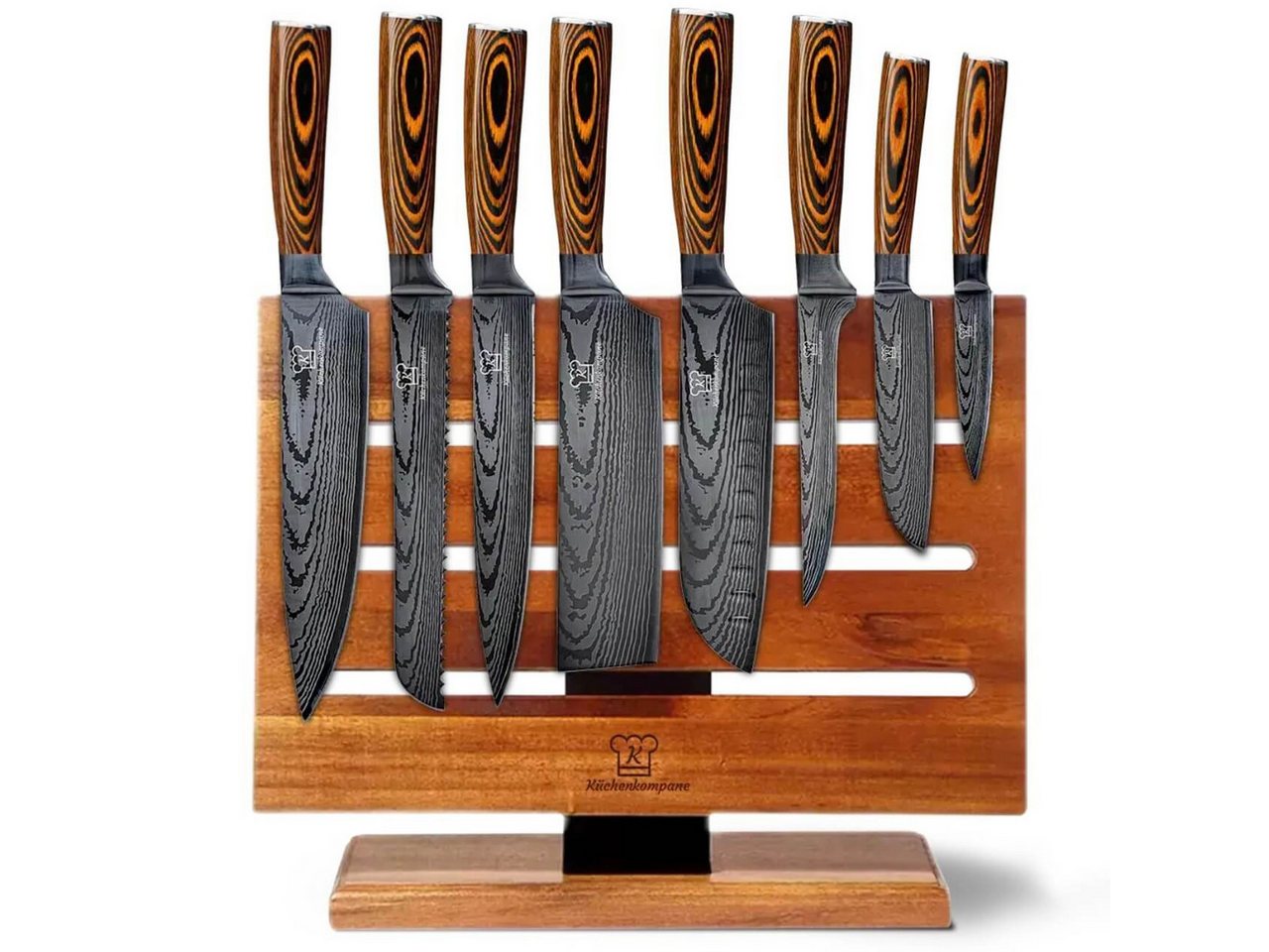 Küchenkompane Messer-Set Küchenmesser Komibpaket mit magnetischem Messerblock - Akarui (2-tlg)